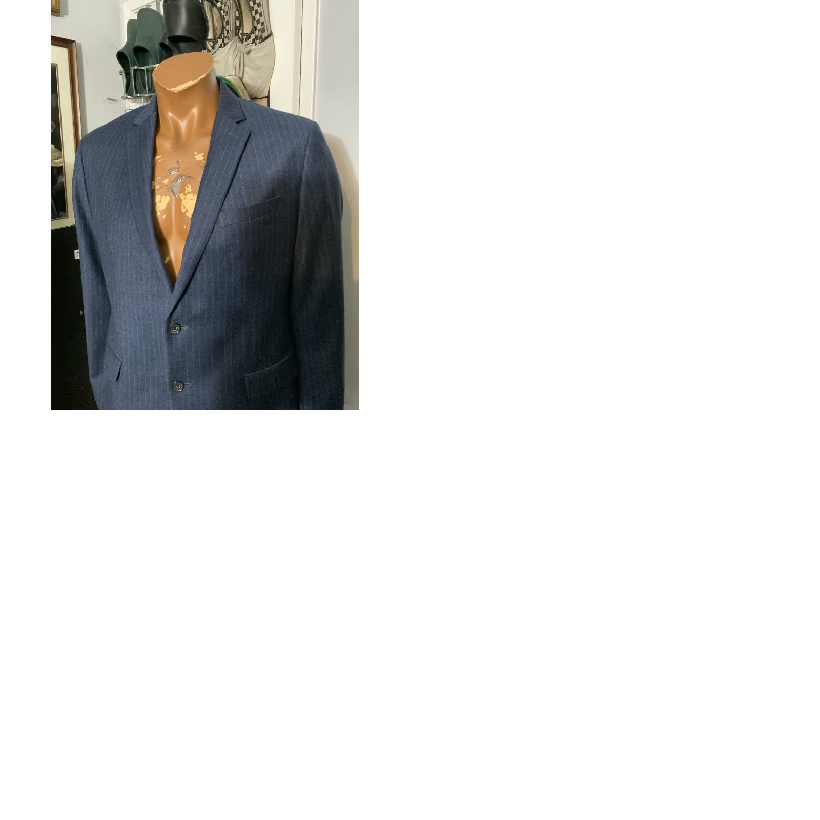 Banana Republic VINTAGE Banana Republic Marzotto Striped Wool Navy Blue Sportscoat Blazer Jacket Sz. 42R Men Blazer Navy Striped Wool 42R Mens Jacket Size 42R - 9 Thumbnail