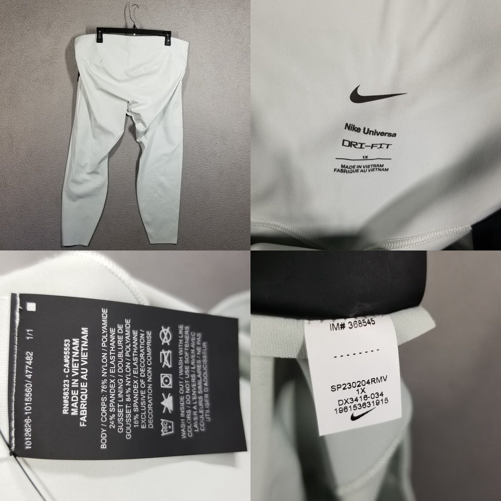 Nike Women's High Waist 7/8 Compression Leggings with Pockets Blue 1X Activewear