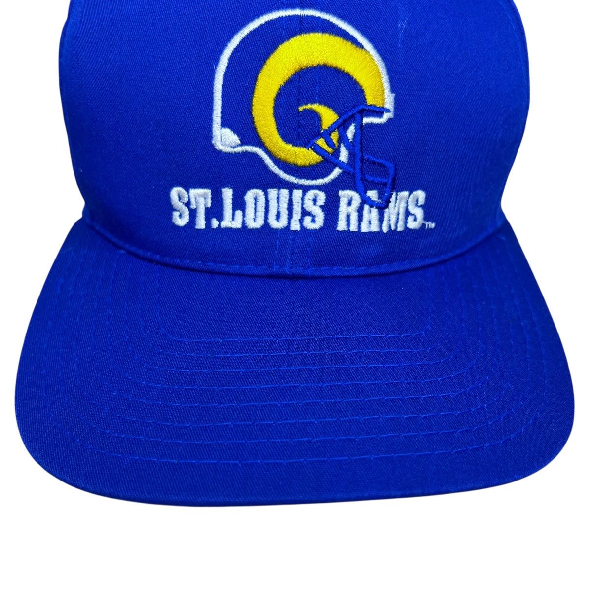 NFL Vtg 1990s NFL St. Louis Rams Spell Out Helmet Logo Snapback Size ONE SIZE - 4 Thumbnail