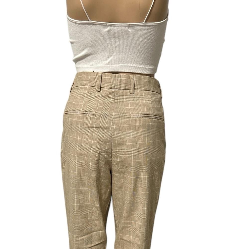 H&M H&M Beige Checked Skinny Fit Trousers Size 30" / US 8 / IT 44 - 3 Thumbnail