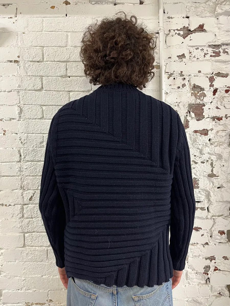 Jil Sander Jil Sander Navy Wool Irregular Sweater Size US M / EU 48-50 / 2 - 3 Thumbnail