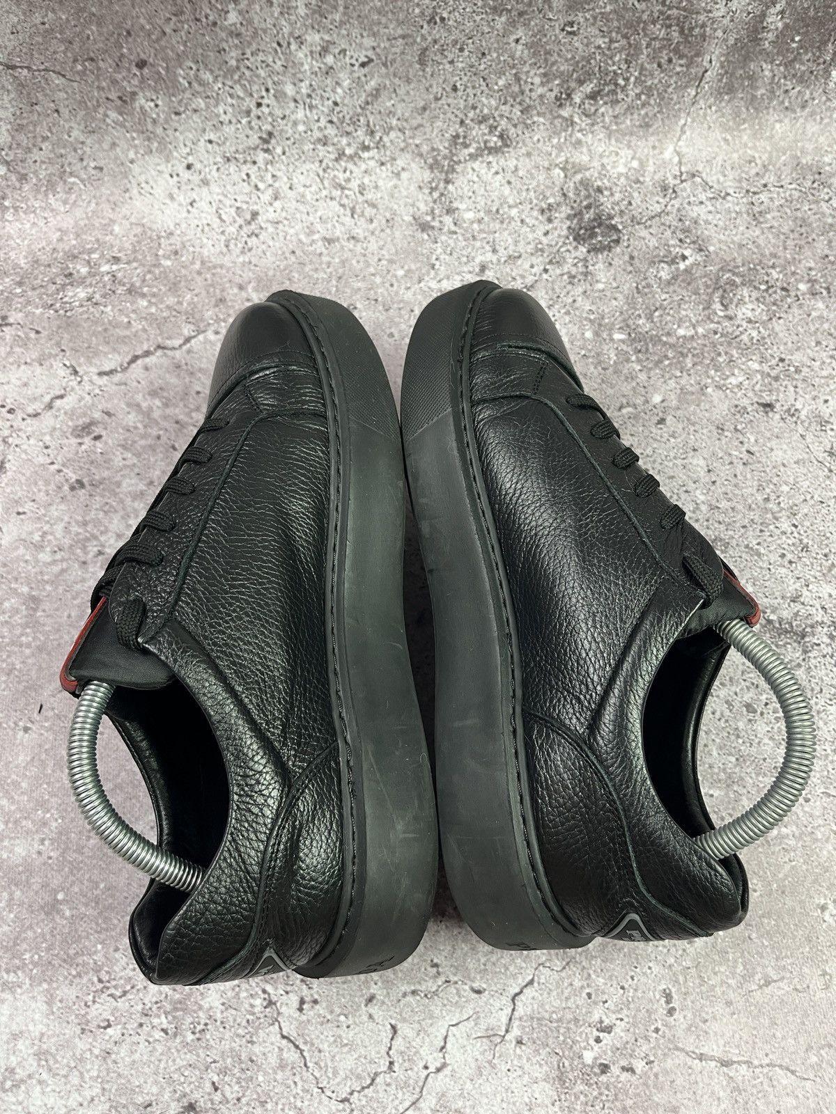 Prada Prada Milano Black Leather Platform Sneakers DesignerLuxury Size US 9 / EU 42 - 6 Thumbnail