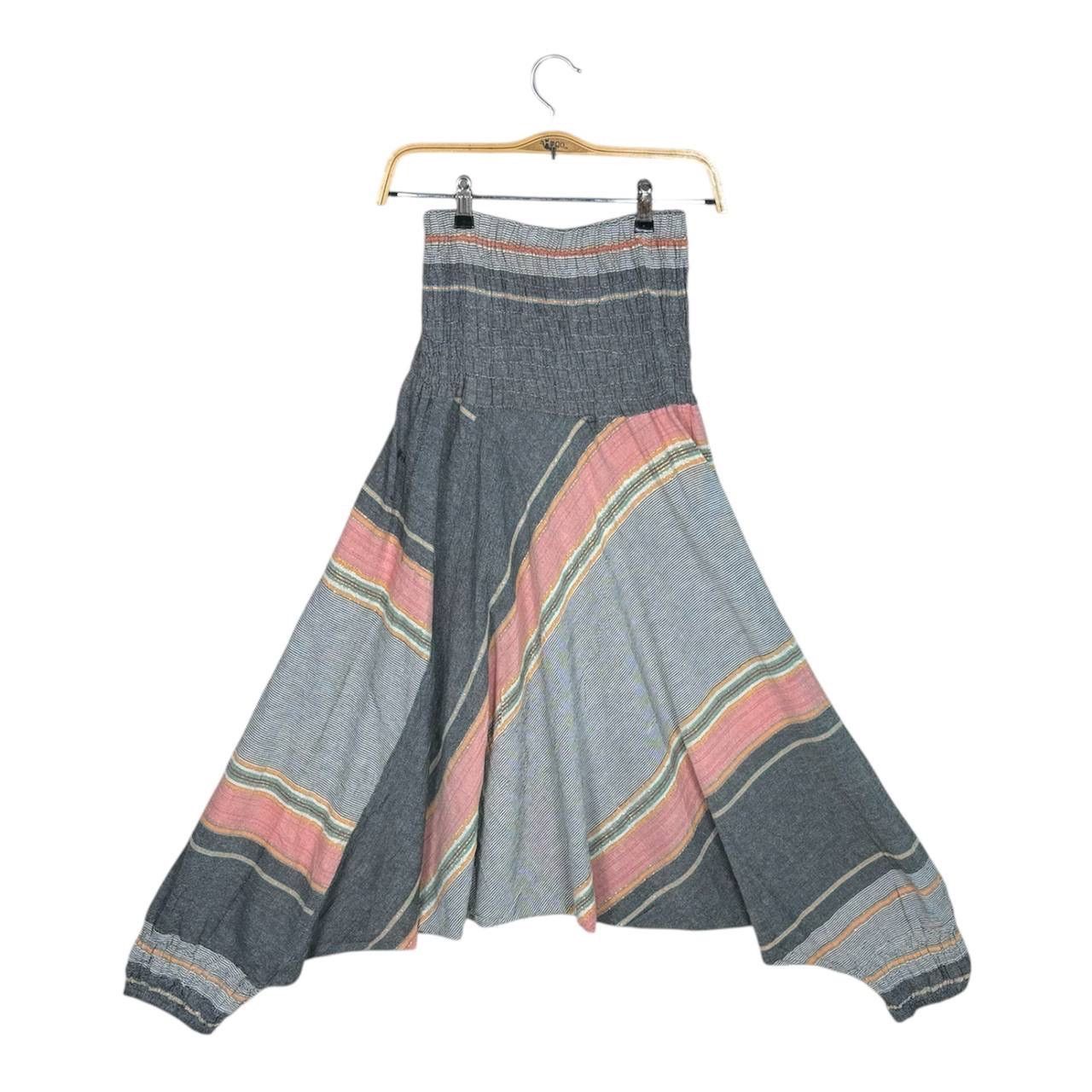 Japanese Brand Avant Garde Yul Japan Multicolor Stripe Harem Cropped Pants Size US 30 / EU 46 - 2 Thumbnail