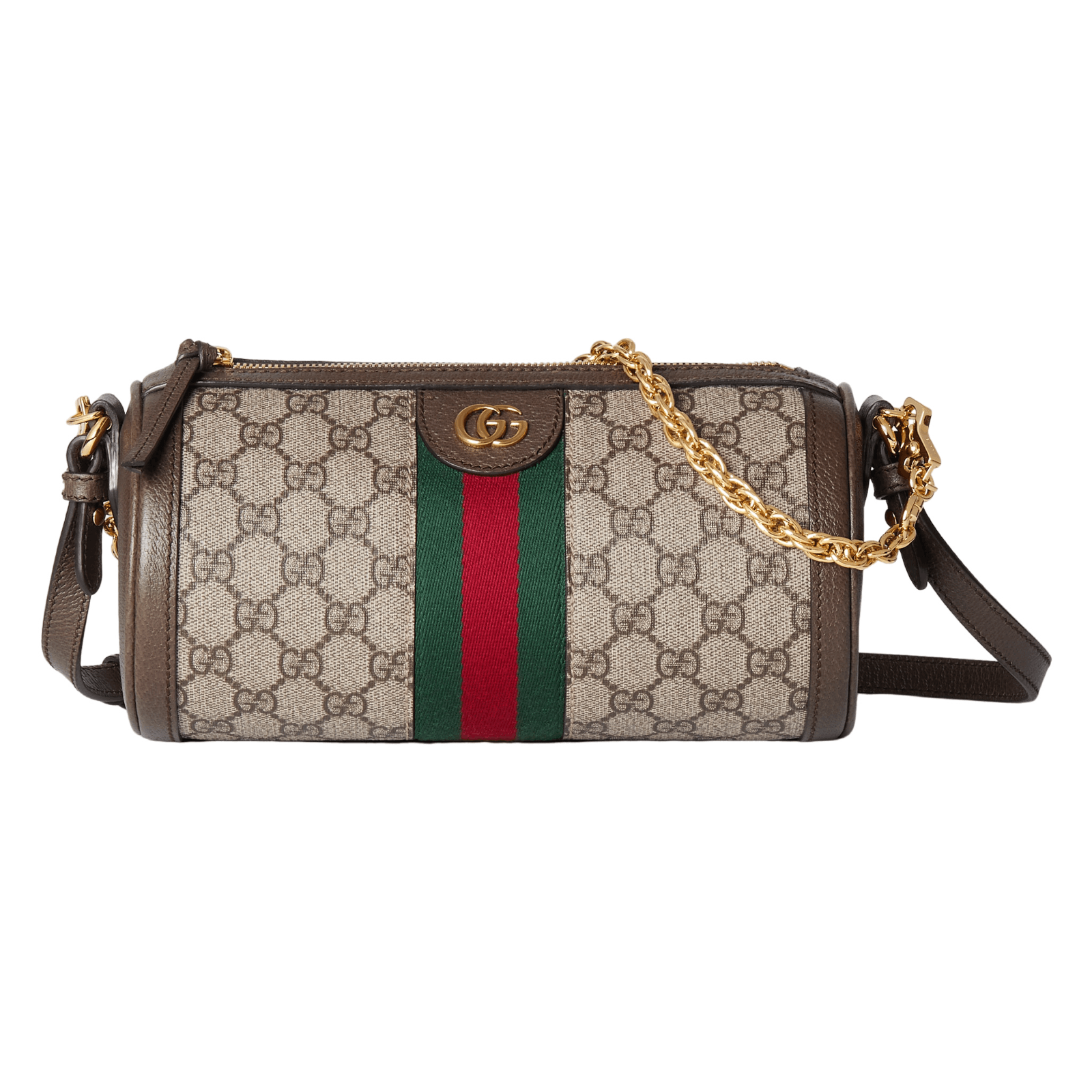 GUCCI Ophidia Small Beige Ebony GG Canvas Shoulder Bag
