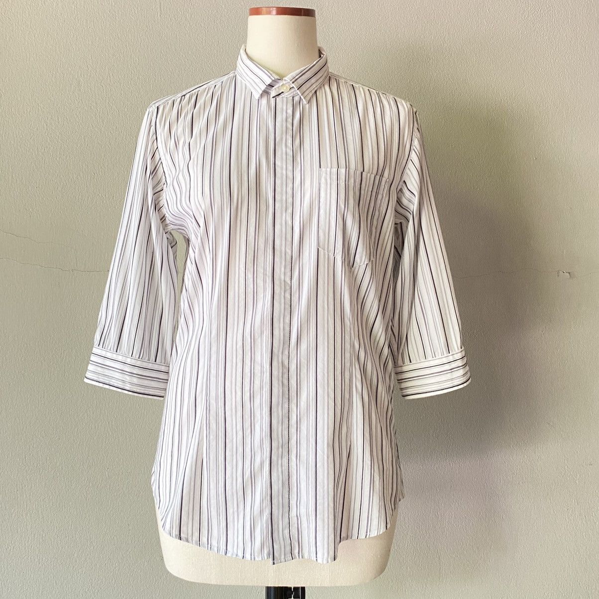 Tornado Mart TORNADO MART Striped 3/4 Sleeve Shirt Size L / US 10 / IT 46 - 18 Thumbnail