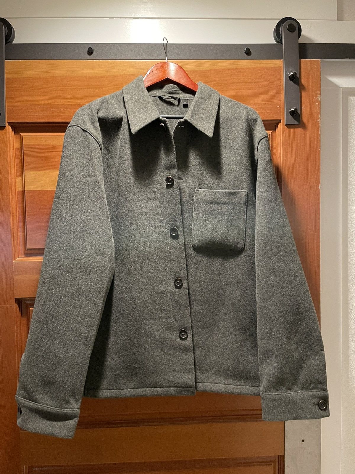 Uniqlo Uniqlo Shacket (Shirt/Jacket), Navy Green Size US L / EU 52-54 / 3 - 1 Thumbnail