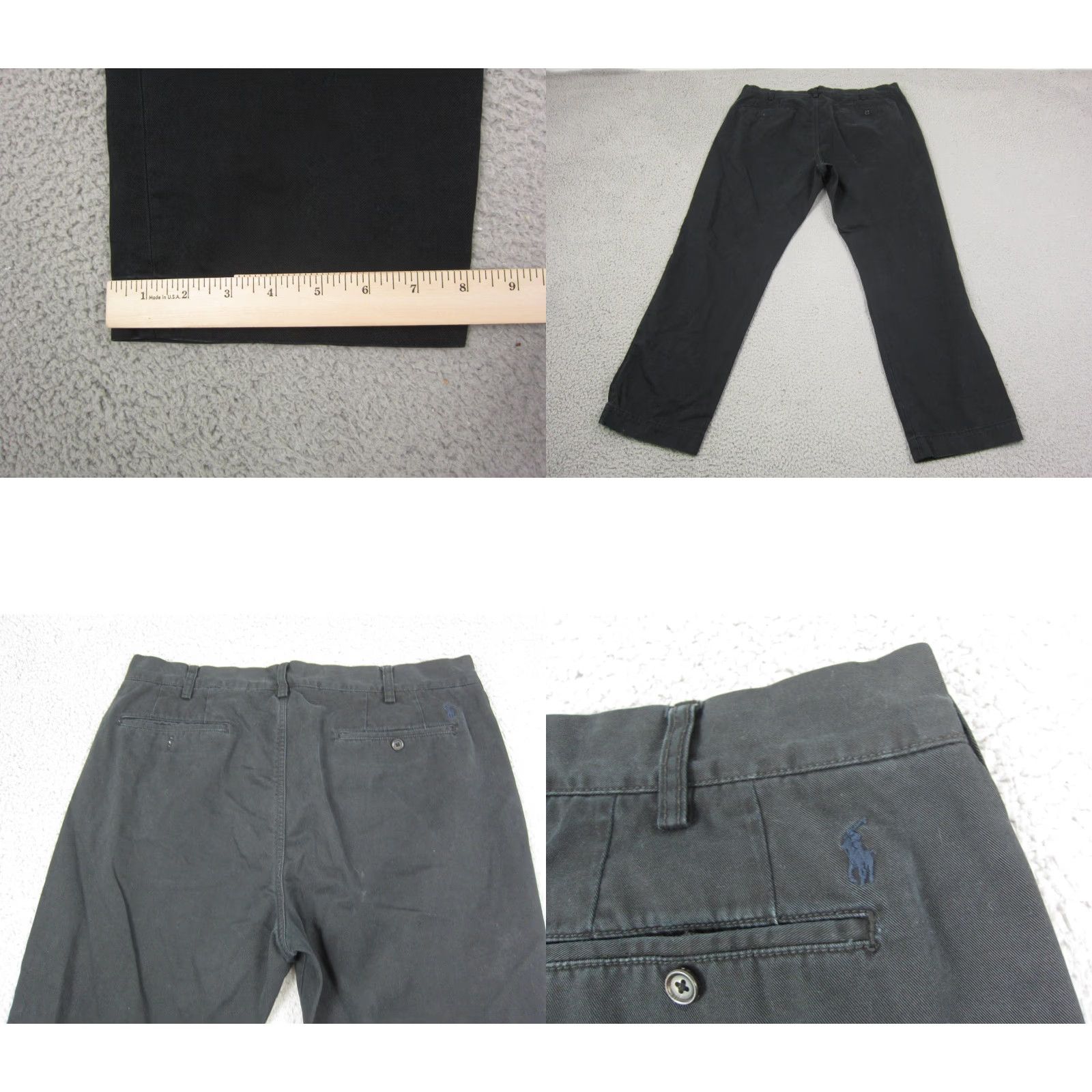 Polo Ralph Lauren Polo Ralph Lauren Pants Mens 38W x 30L Chino Straight Fit Black 80s 90s Logo] Size US M / EU 48-50 / 2 - 9 Thumbnail