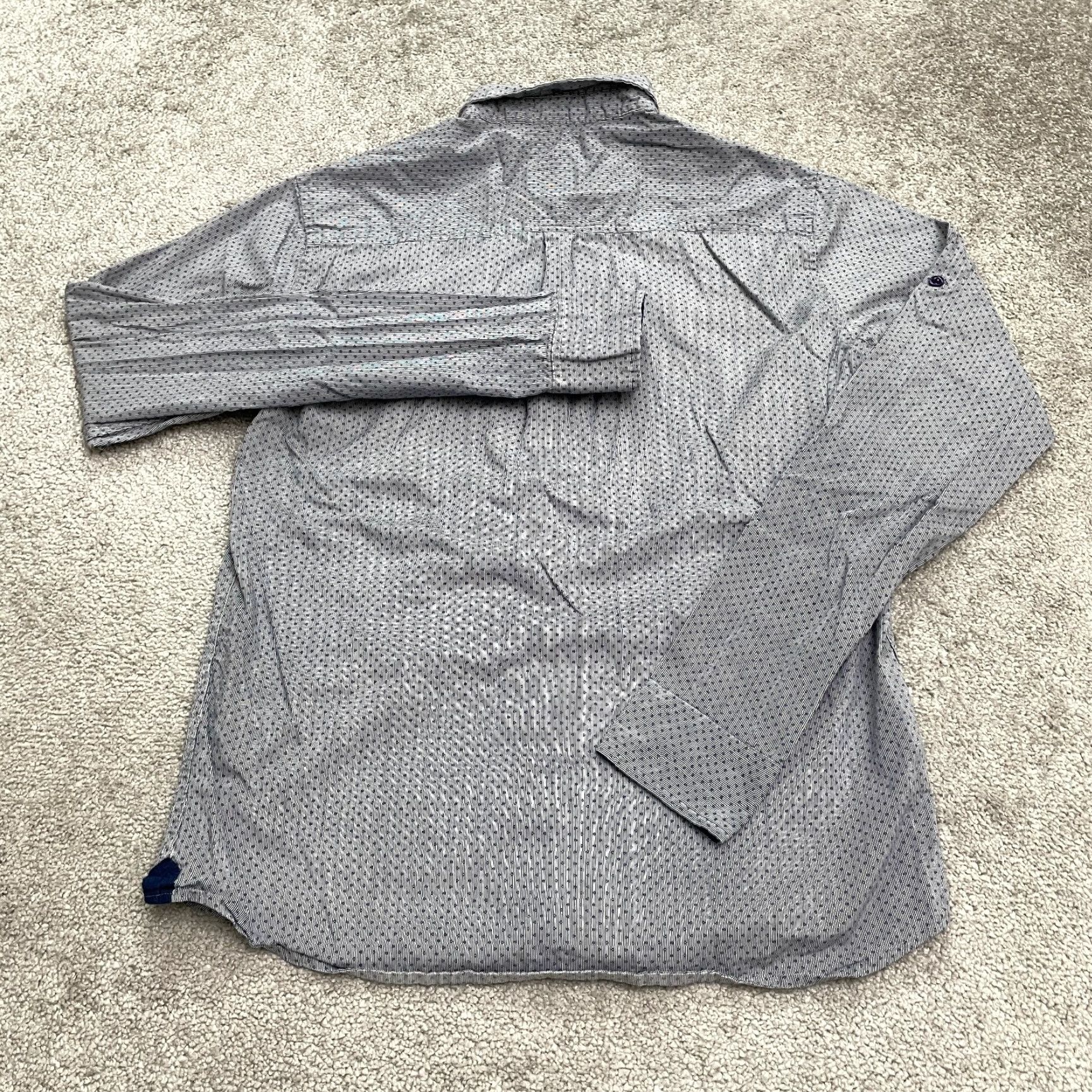 Cougar VINTAGE Cougar Slim Fit Button-Down Shirt Mens Large Blue Pinstripe Cotton Casual Office Size US L / EU 52-54 / 3 - 2 Thumbnail