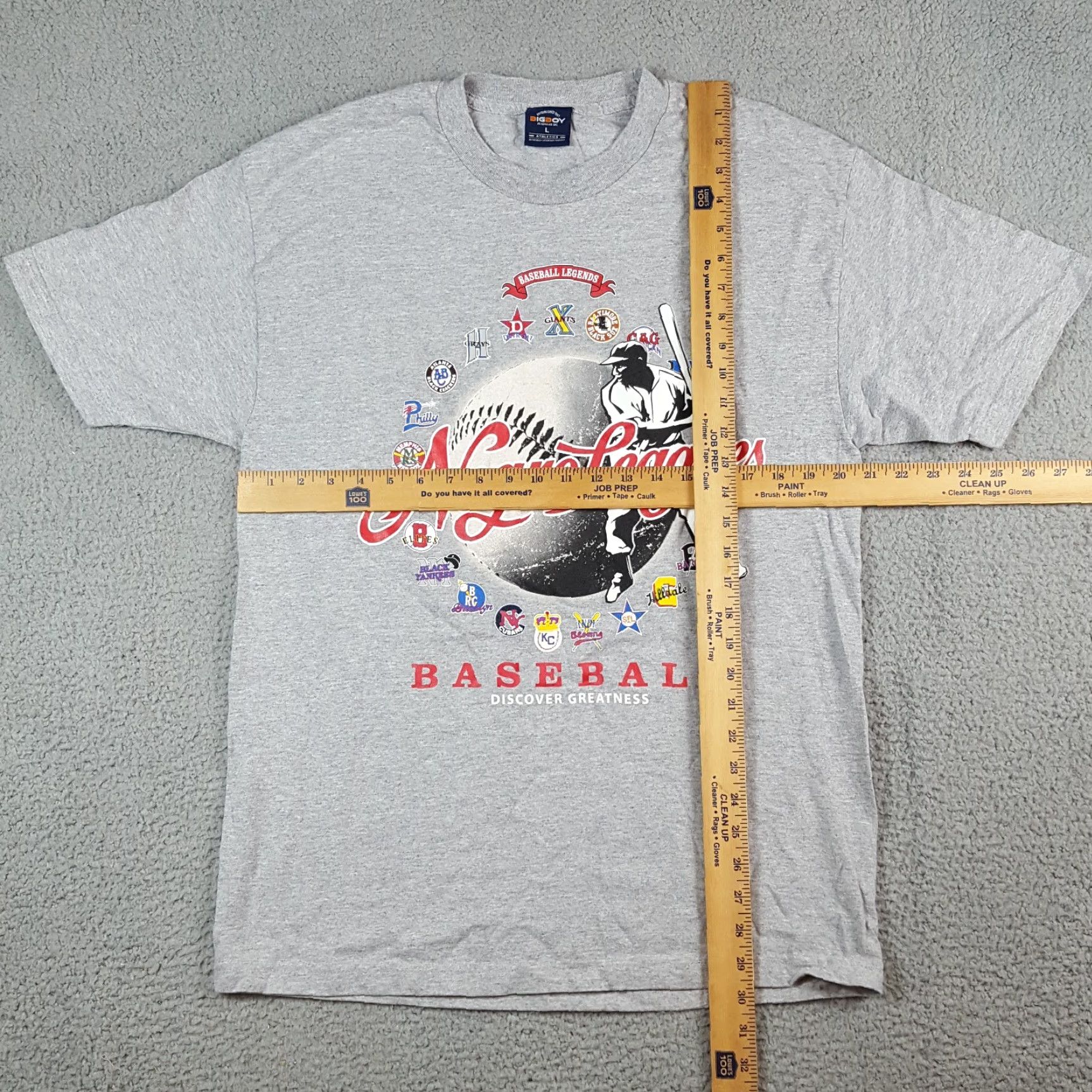 MLB VINTAGE Negro League Baseball Men's L Retro 90s Black History T Shirt MLB Gray Cotton Embroidered Logo Shirt Mens Size US L / EU 52-54 / 3 - 7 Thumbnail