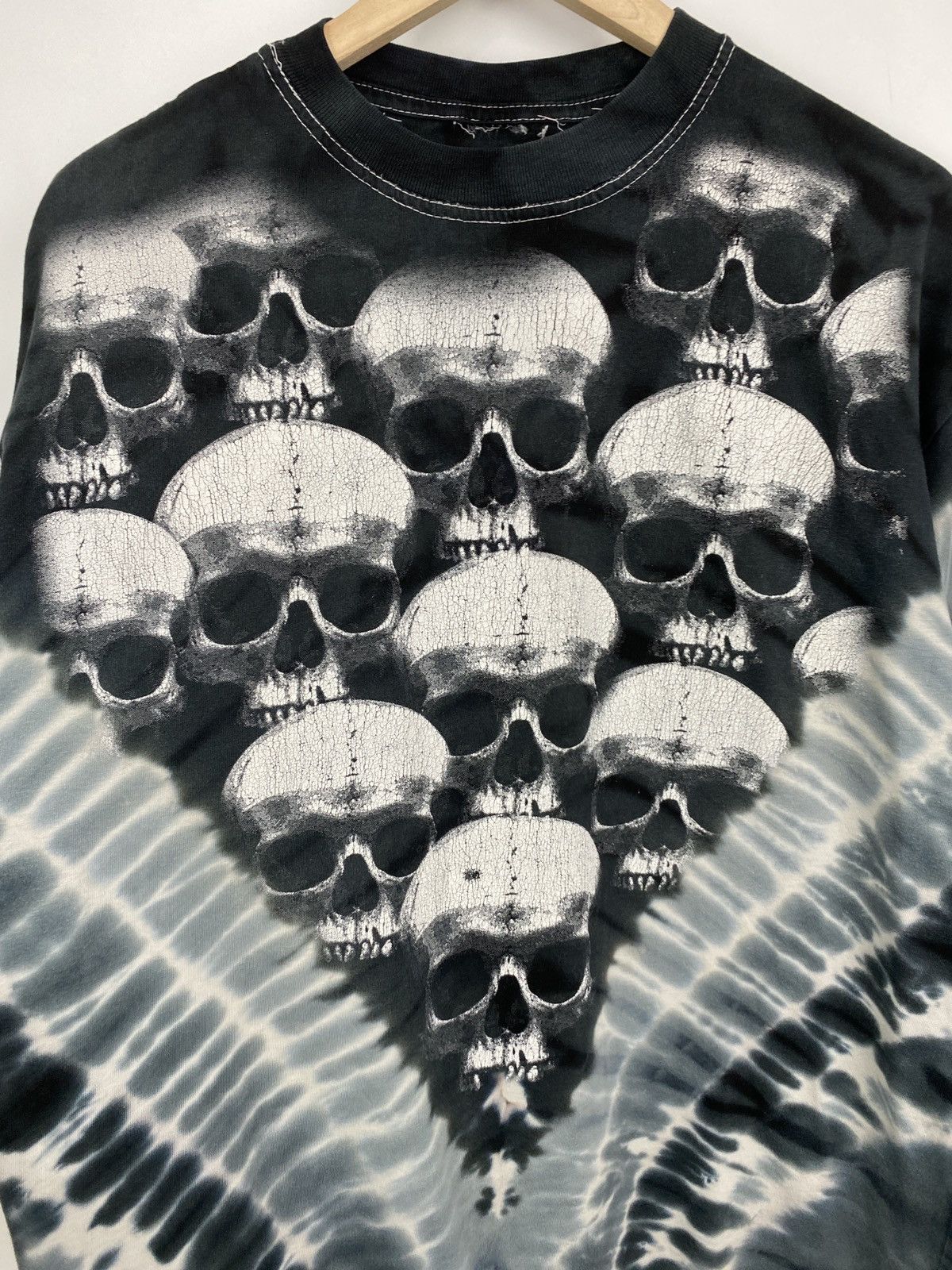 Liquid Blue 💀 Vintage 90s Skull Death All Over Print Y2K Retro Rare Hype Size US XL / EU 56 / 4 - 4 Thumbnail