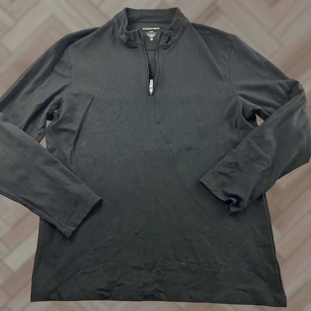 Mizzen+Main Mizzen + Main 1/4 Zip Pullover Jacket Men XL Black Size US XL / EU 56 / 4 - 1 Thumbnail