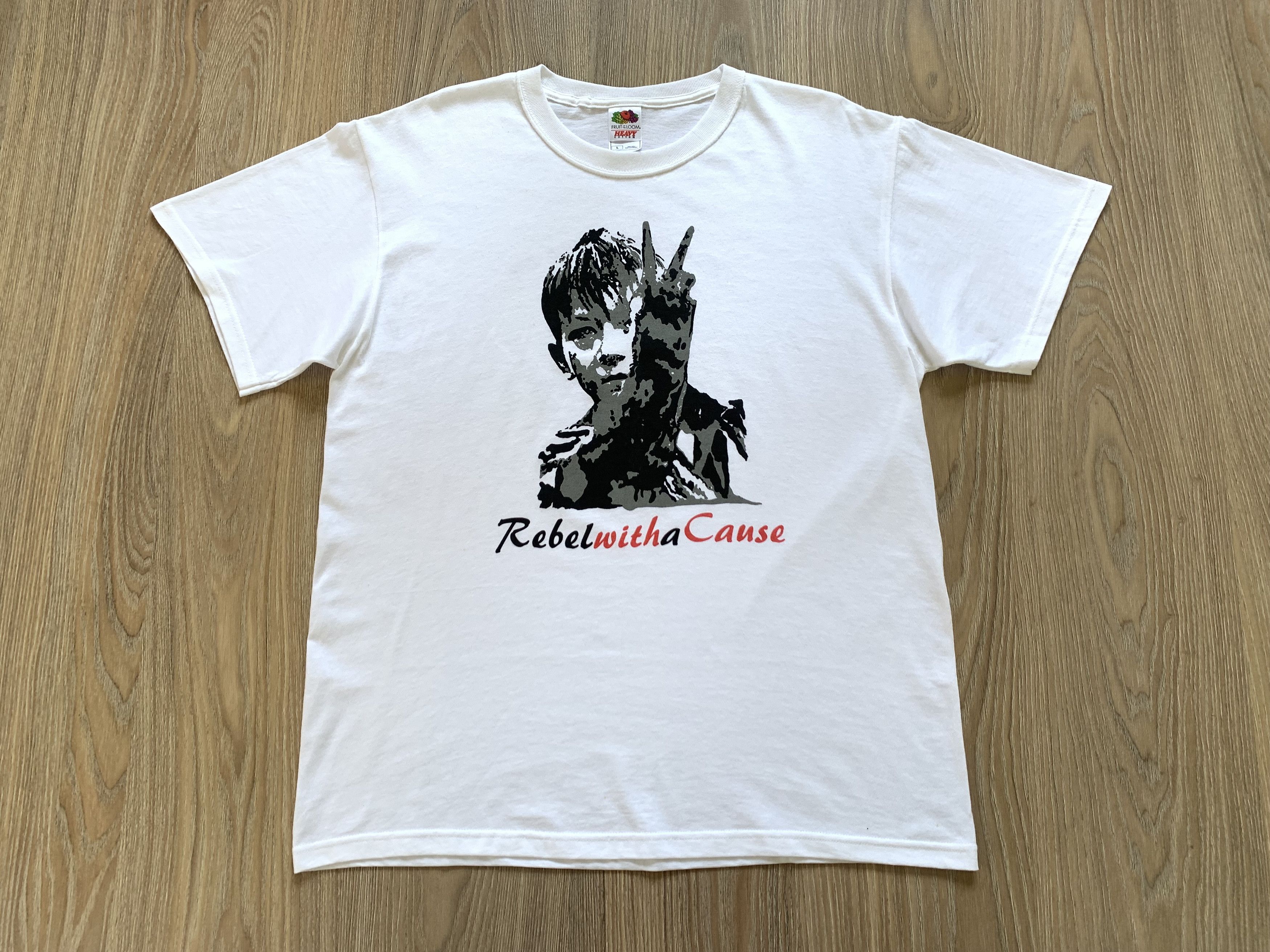 Fruit Of The Loom Rare Rebel Without A Cause Vintage Printed T Shirt Size US L / EU 52-54 / 3 - 3 Thumbnail