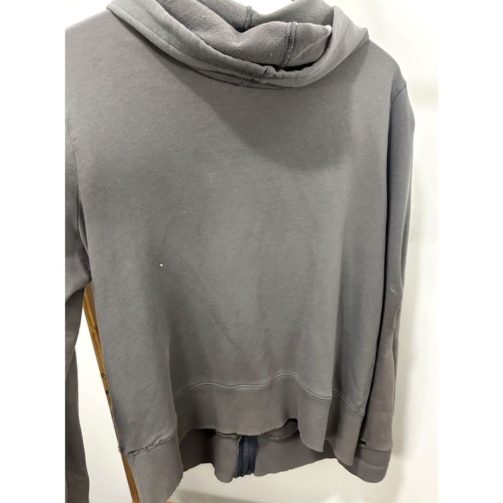 Thrasher VTG Y2K Grunge Distressed Thrashed Worn Women's Full Zip Hoodie Sweatshirt Sz L Gray Size L / US 10 / IT 46 - 4 Thumbnail