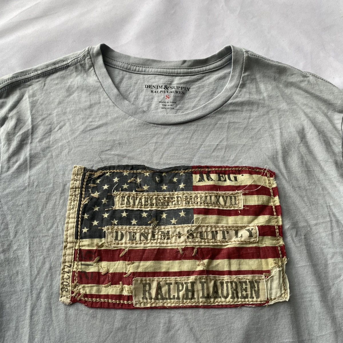 Ralph Lauren × Vintage Ralph Lauren Denim & Supply USA American Flag Tees Size US S / EU 44-46 / 1 - 3 Thumbnail