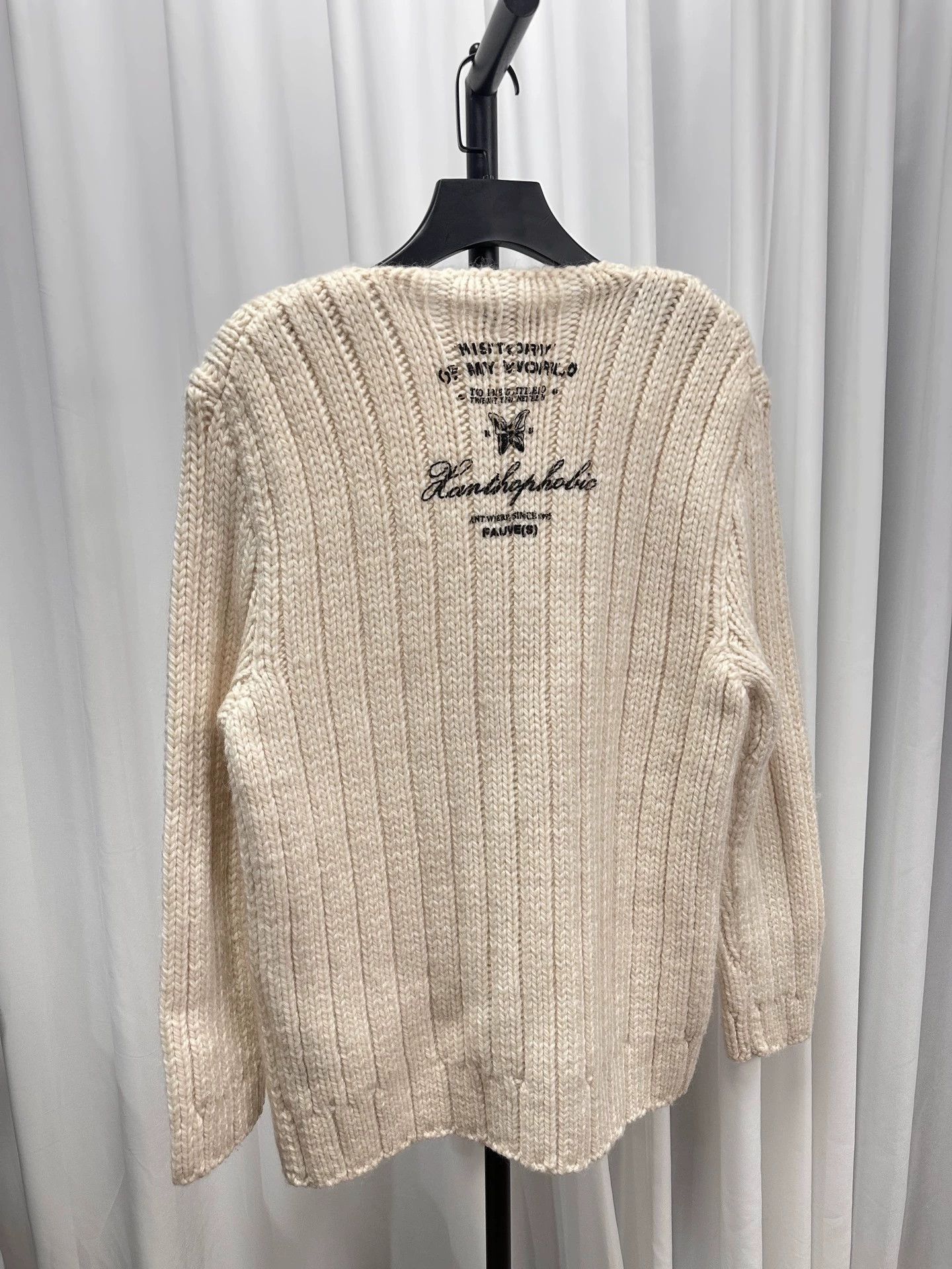 Raf Simons Raf Simons 19aw H.O.M.W. Off-shoulder Chunky Sweater Size S / US 4 / IT 40 - 2 Thumbnail