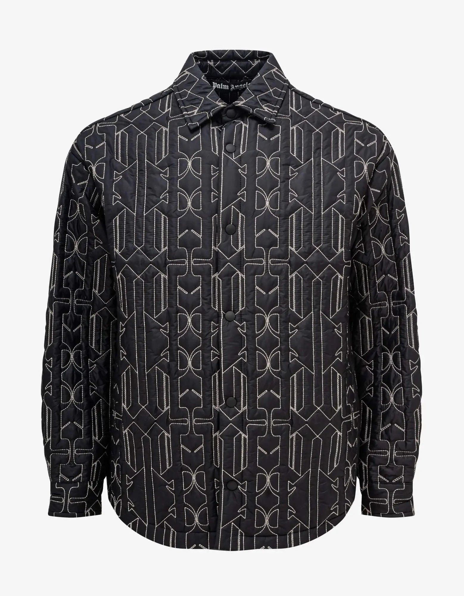 Palm Angels Palm Angels Grey All-over Monogram Overshirt Size US L / EU 52-54 / 3 - 1 Thumbnail