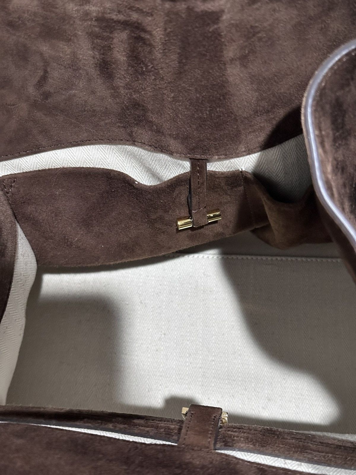 The Row The Row Soft Margaux 15 Brown Suede Leather Top Handle Bag Size ONE SIZE - 11 Thumbnail