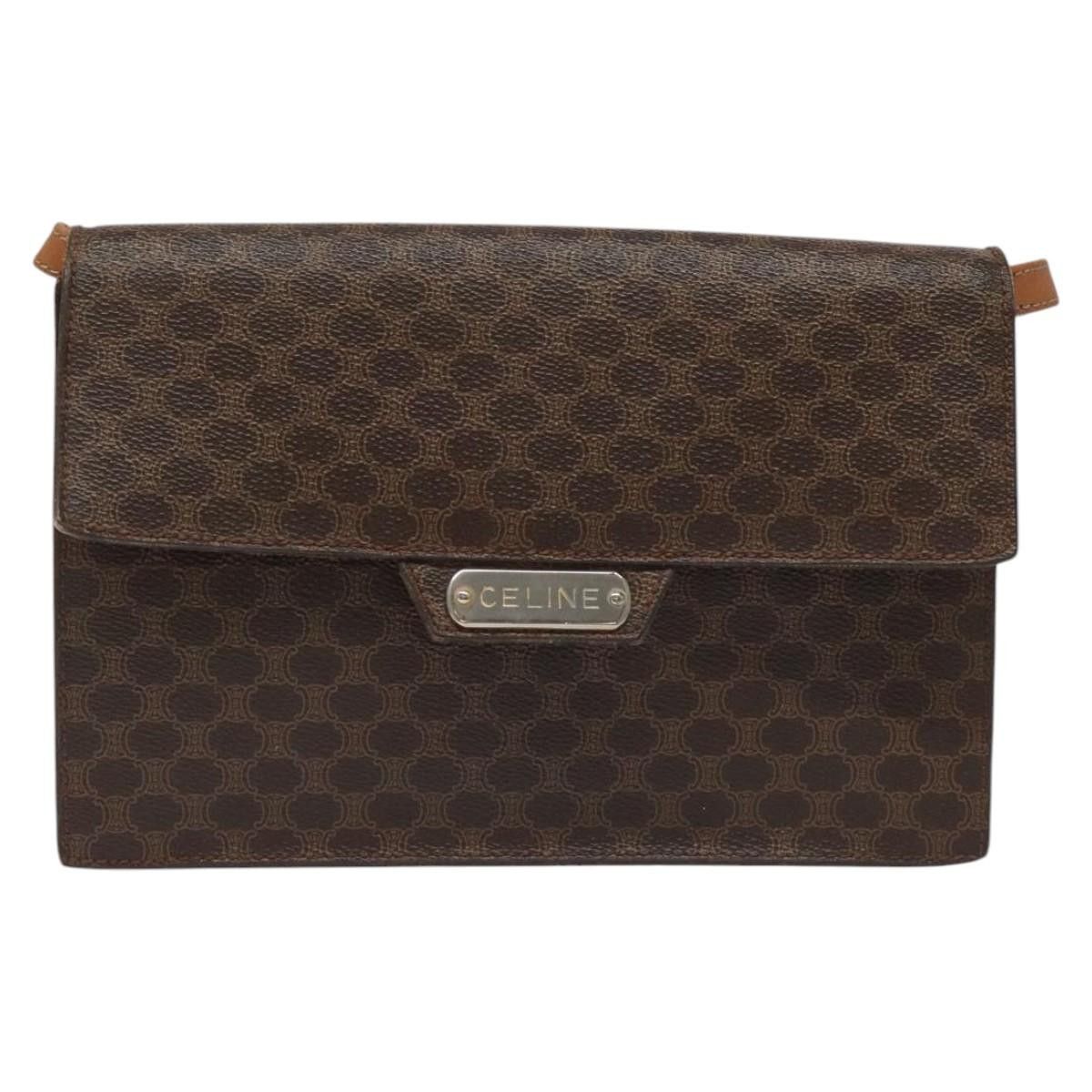 Celine CELINE Macadam Canvas Shoulder Bag Pvc Gold Brown Size ONE SIZE - 2 Thumbnail