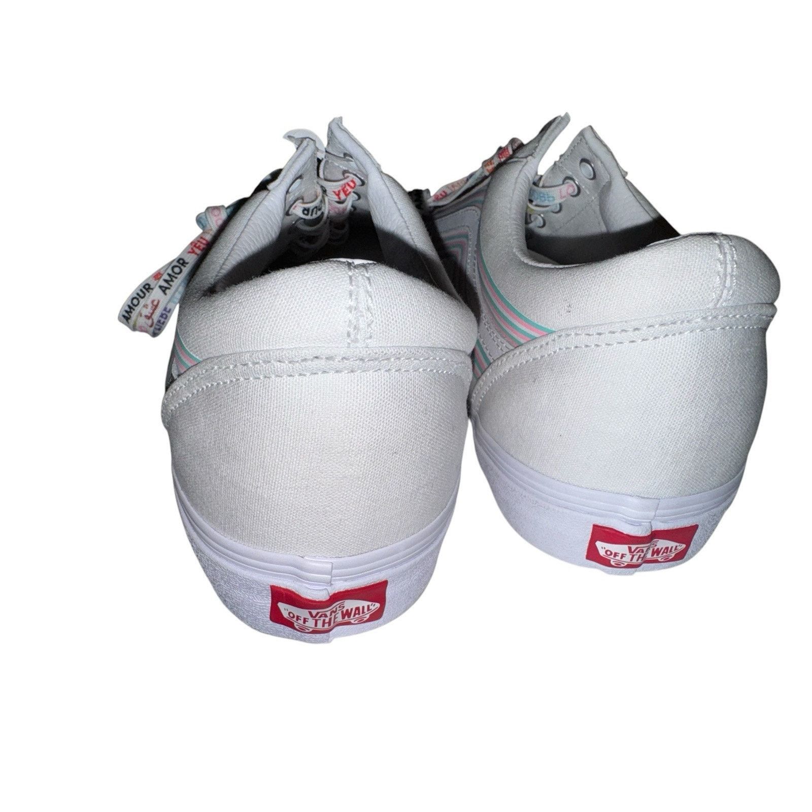 Vans VANS OLD SKOOL PRIDE RAINBOW SKATE SNEAKER White Rainbow EUC Size US 12 / IT 42 - 11 Thumbnail