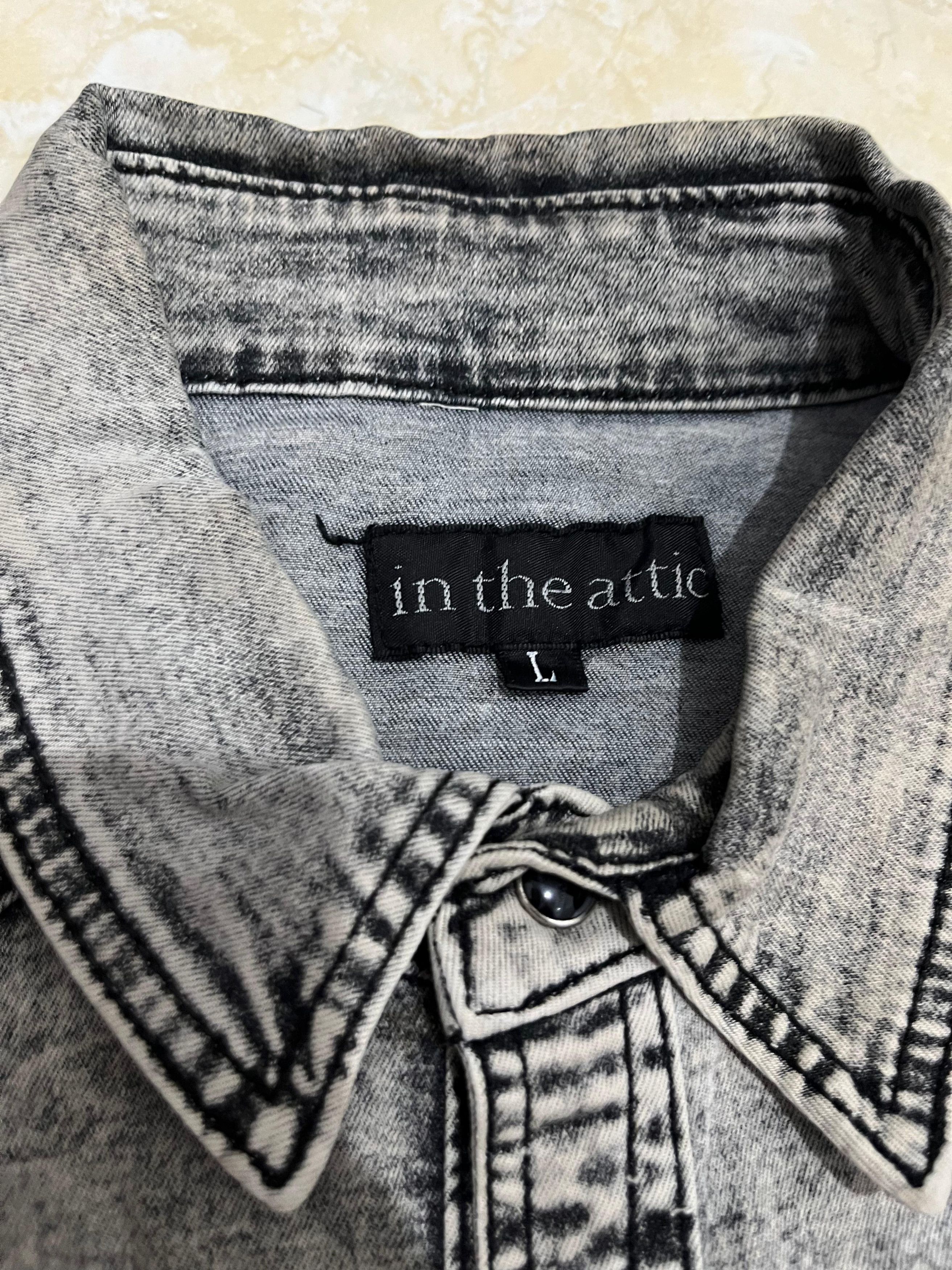 In The Attic In The Attic Homme Acid Wash Western Denim Shirt Size US M / EU 48-50 / 2 - 5 Thumbnail