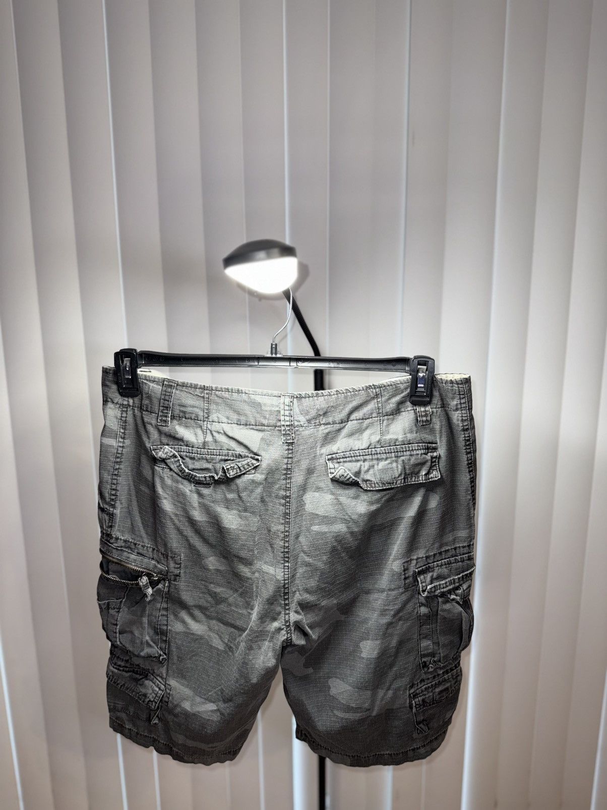 Other Plugg Cargo Shorts Grey Camo (Size 33) Size US 33 - 2 Thumbnail