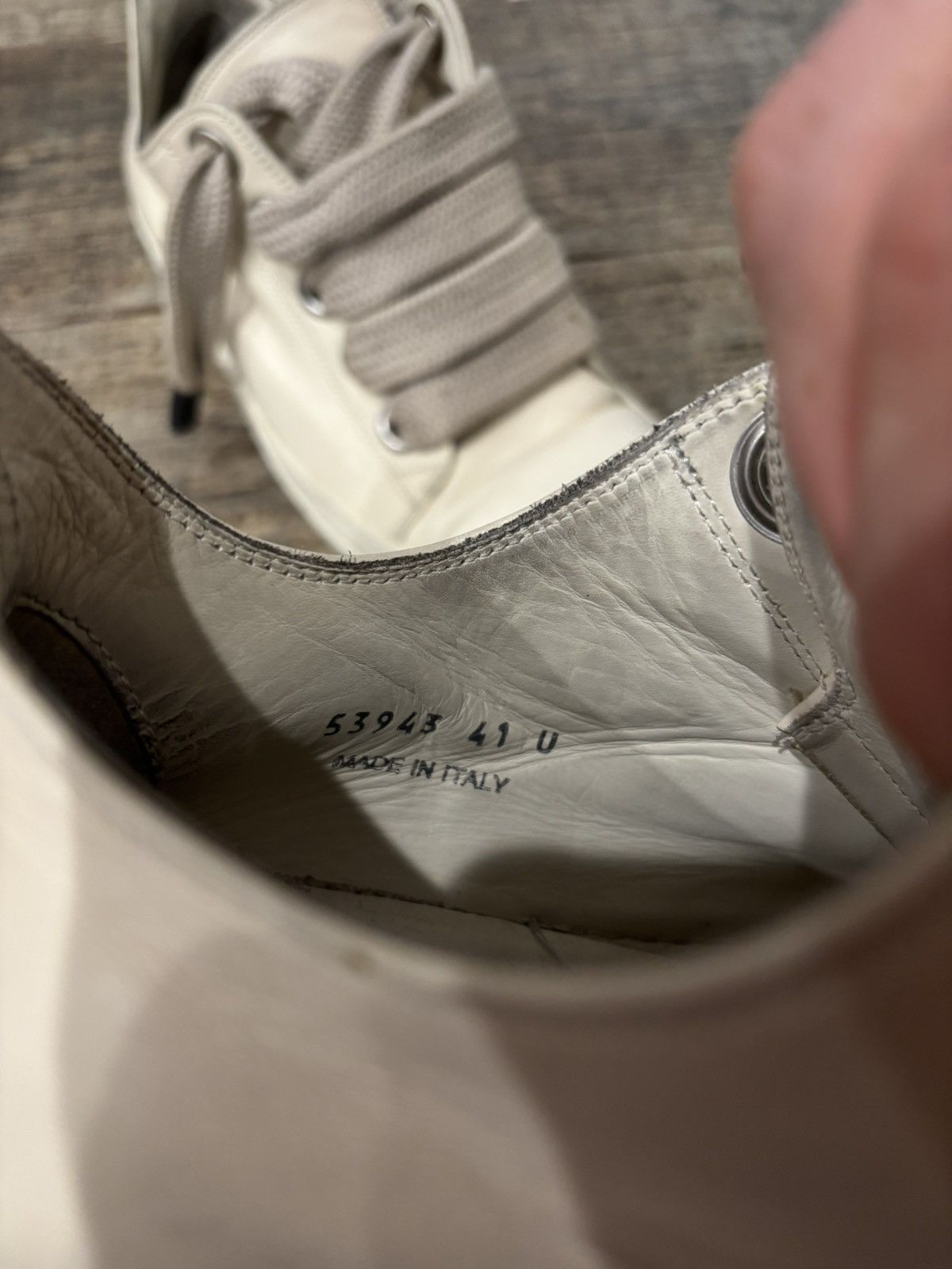 Rick Owens Cream Jumbo Lace Ramones Low Size US 8.5 / EU 41-42 - 6 Thumbnail