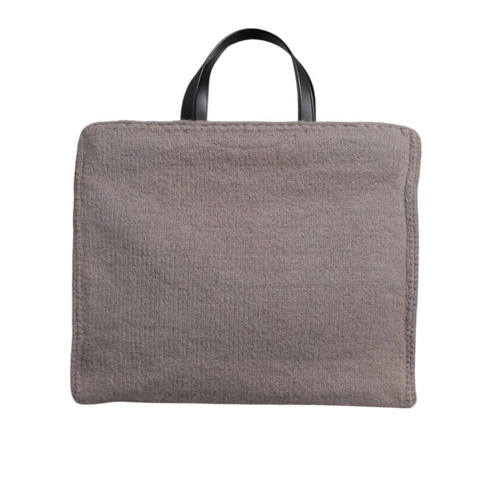 Dolce & Gabbana Dolce & Gabbana Grey Alpaca Wool Logo Plaque Tote Shoulder B Size ONE SIZE - 5 Thumbnail