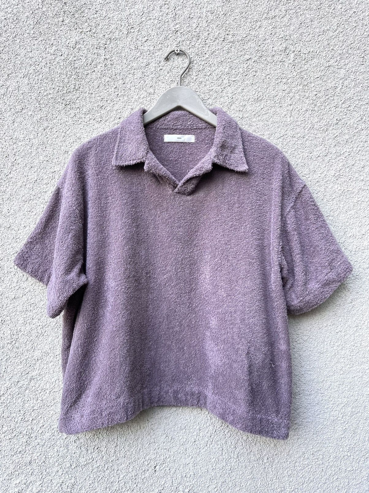 image of Mohawk General Store x Smock Terry Lecce Polo In Ume Small in Purple, Men's
