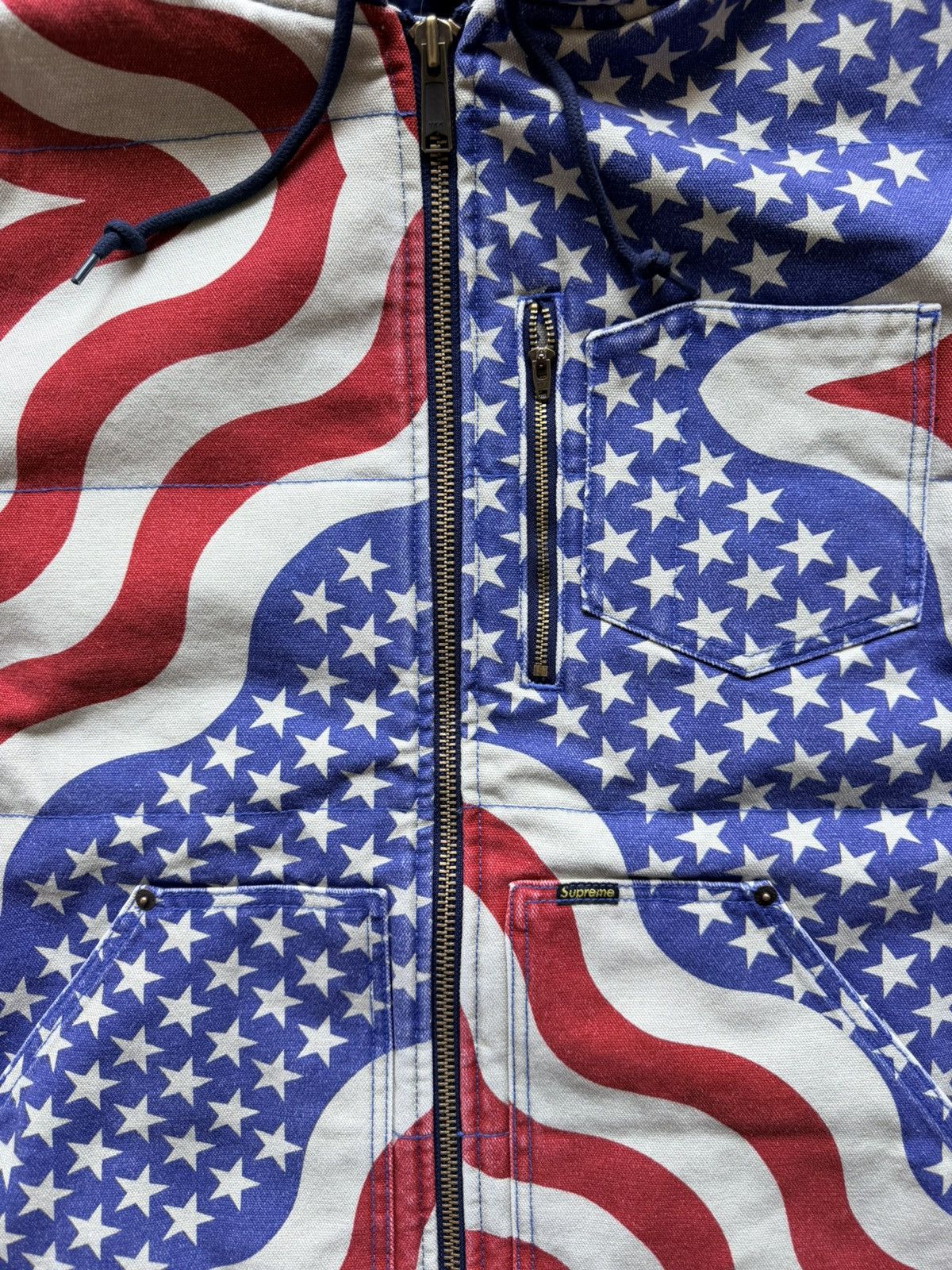 Supreme Supreme Flag Quilted Hooded Work Jacket - Large Size US L / EU 52-54 / 3 - 5 Thumbnail