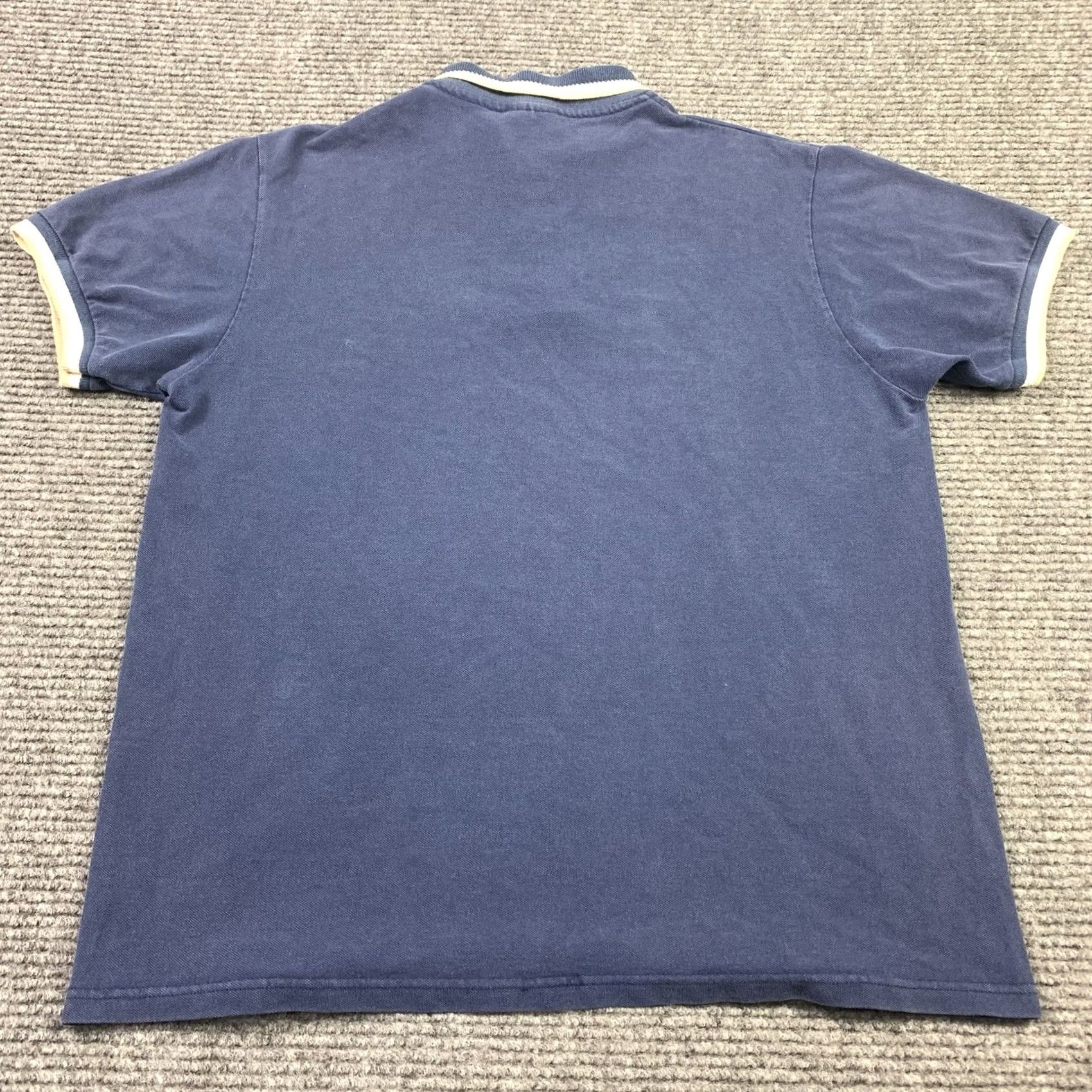Hanes VINTAGE Hanes Stedman By Hanes Polo Shirt Striped Cuffs Short Sleeve Adult Medium Blue Men’s Polo Size US M / EU 48-50 / 2 - 3 Thumbnail