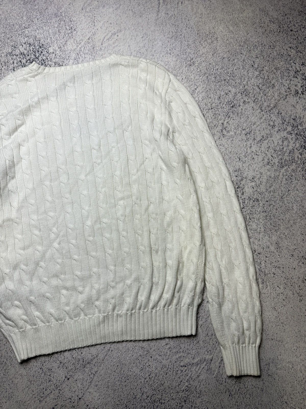 Polo Ralph Lauren Vintage Polo Ralph Lauren Sweater Cable Knit white Women's Size XL / US 12-14 / IT 48-50 - 14 Thumbnail