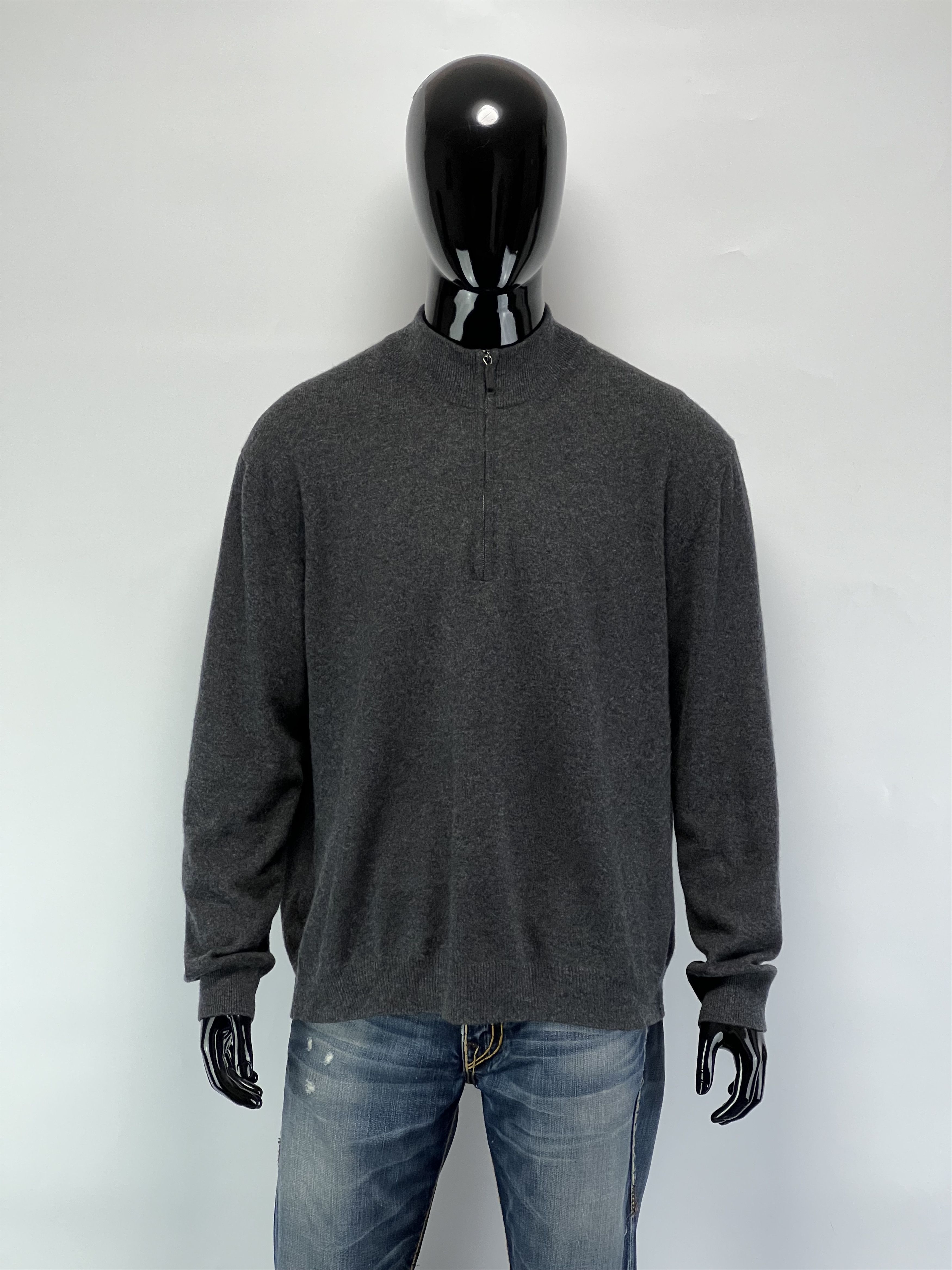 Maurizio Baldassari Maurizio Baldassari Wool Silk 1/4 Zip Sweater Size US XXL / EU 58 / 5 - 1 Thumbnail