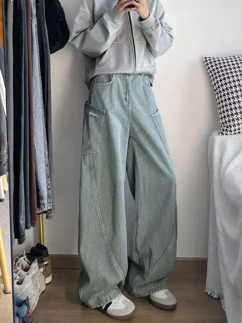 VIBE American high street retro loose striped scimitar jeans Size US 32 / EU 48 - 6 Thumbnail