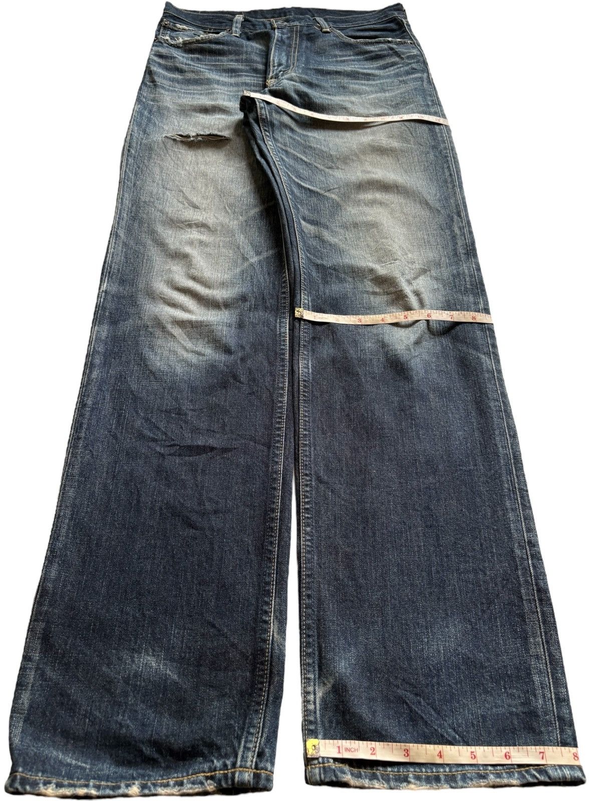 LVC × Levi's × Levi's Vintage Clothing Vintage 90s Levis 502 Mud Wash Distressed Ripped Loose Jean Size US 31 - 14 Thumbnail