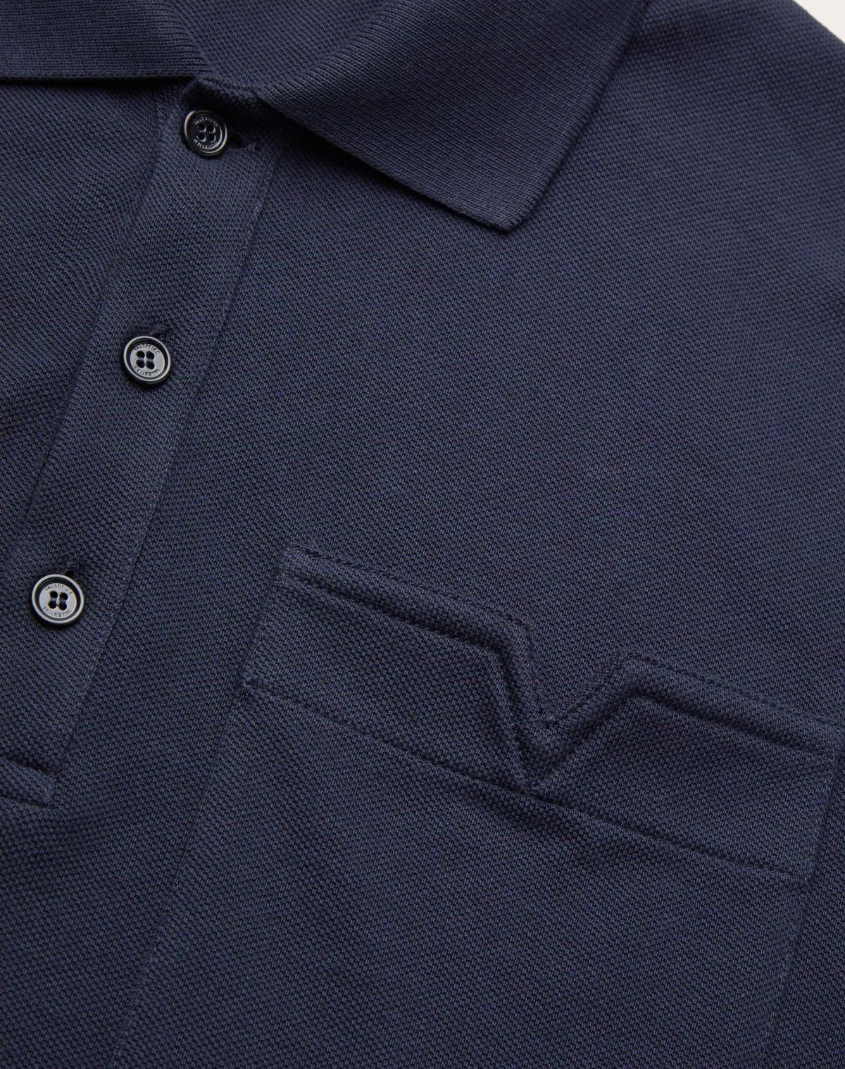 Valentino oc11z0725 Cotton Pique Polo Shirt in Navy Blue Size US XL / EU 56 / 4 - 7 Thumbnail