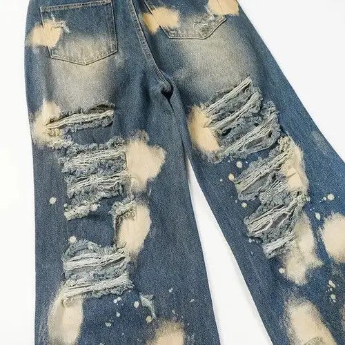 VIBE Ripped Distressed Baggy Jeans Size US 32 / EU 48 - 4 Thumbnail