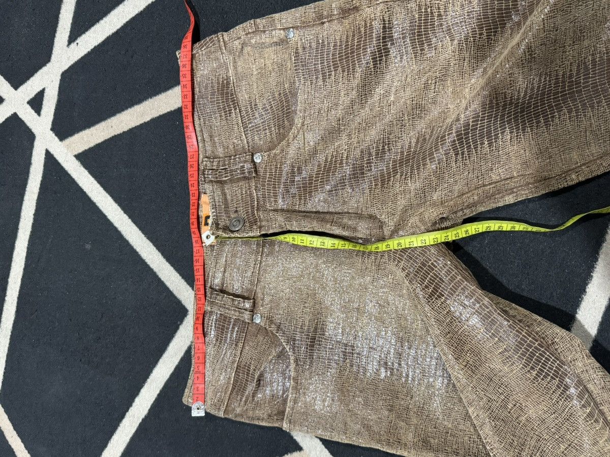 Tornado Mart Flared Waxed Snakeskin Stretch Jeans Japanese Styled Size US 29 - 6 Thumbnail