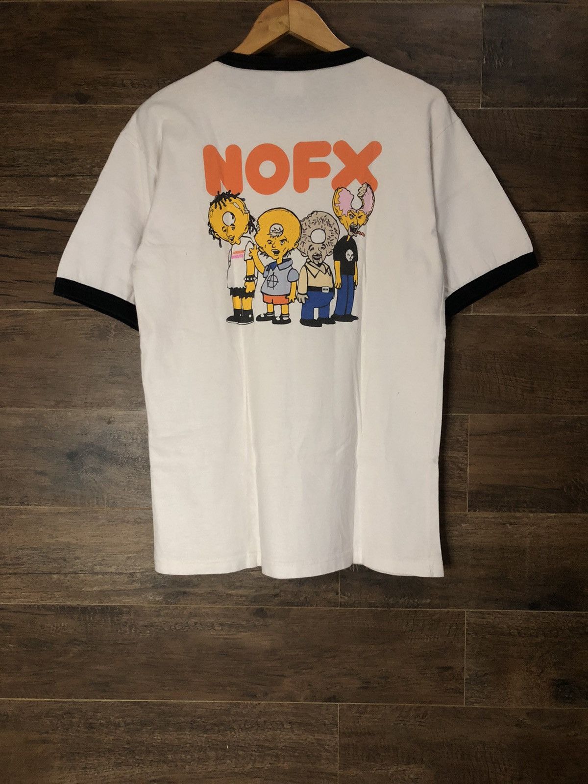 Band Tees × Vintage Vintage 1999 NOFX Punk In Donuts Ringer Tee Fat Wreck Chords Size US M / EU 48-50 / 2 - 4 Thumbnail