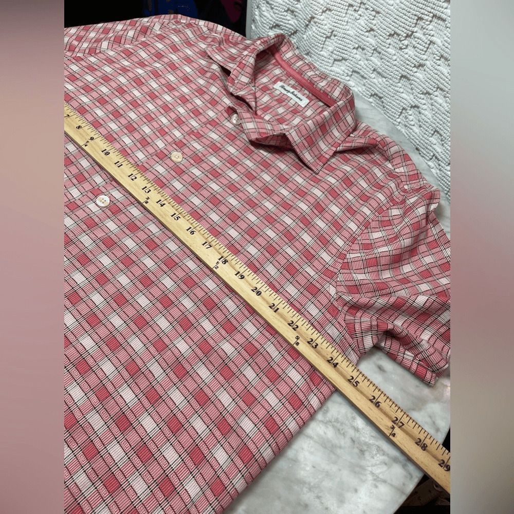 Tommy Bahama Tommy Bahama red white black woven Plaid Camp Shirt 100% Sil Size US L / EU 52-54 / 3 - 3 Thumbnail