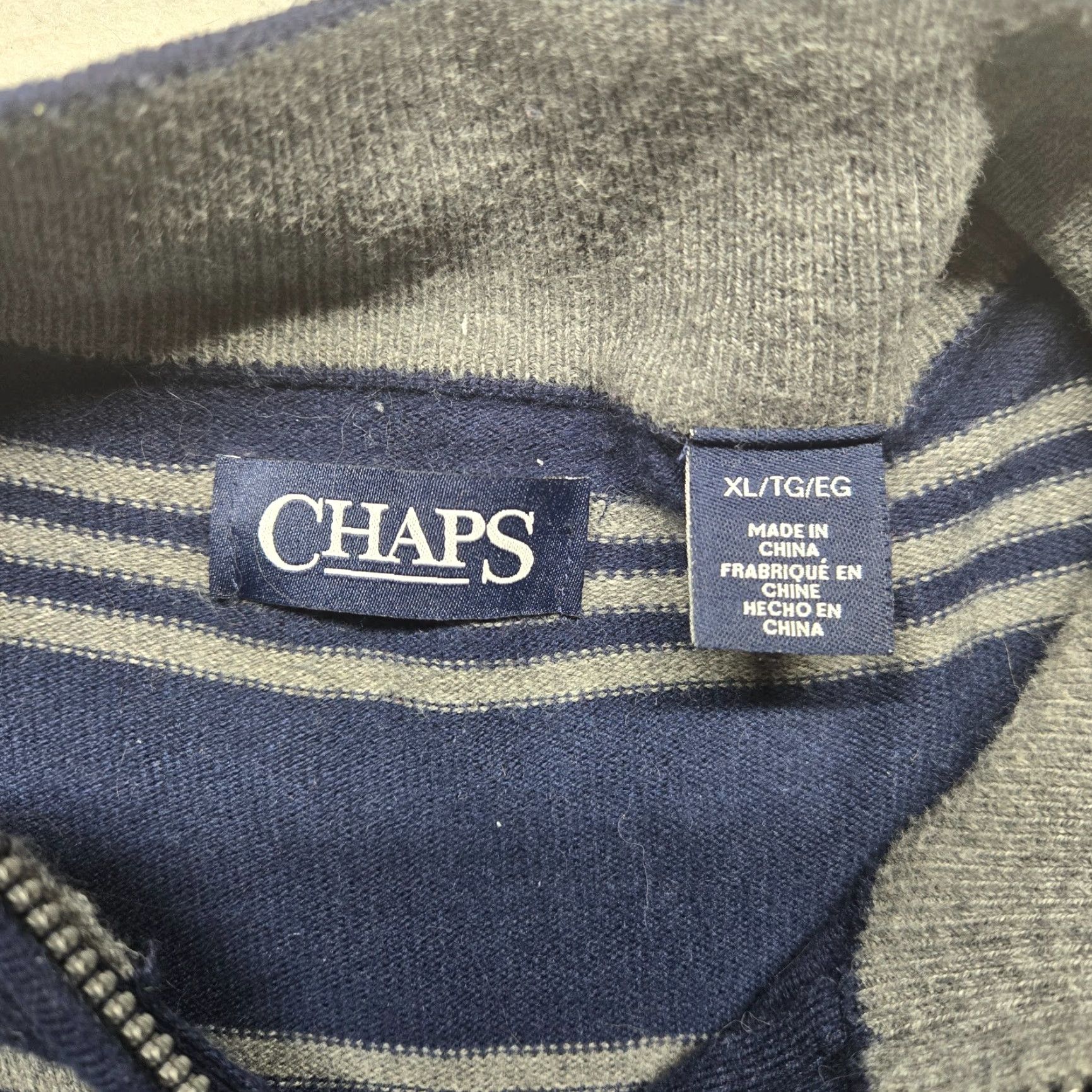 Chaps Chaps Polo 1/4 Zip Blue Gray Long Sleeve Pullover Sweater Adult Mens XL Shirt Size US XL / EU 56 / 4 - 3 Thumbnail