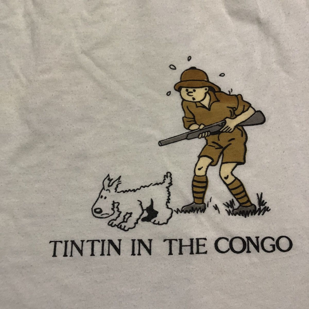 Cartoon Network Rare Distressed Vintage 90s Tintin in the Congo Cartoon Tees Size US XL / EU 56 / 4 - 5 Thumbnail