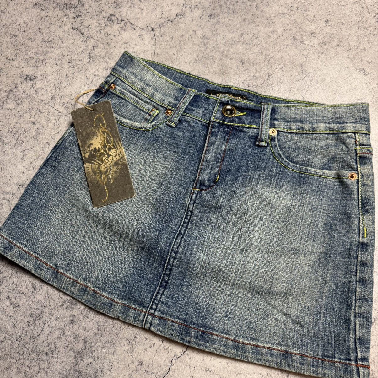 Ed Hardy NEW ED HARDY Vintage Denim Skirt Size 28" / US 6 / IT 42 - 4 Thumbnail