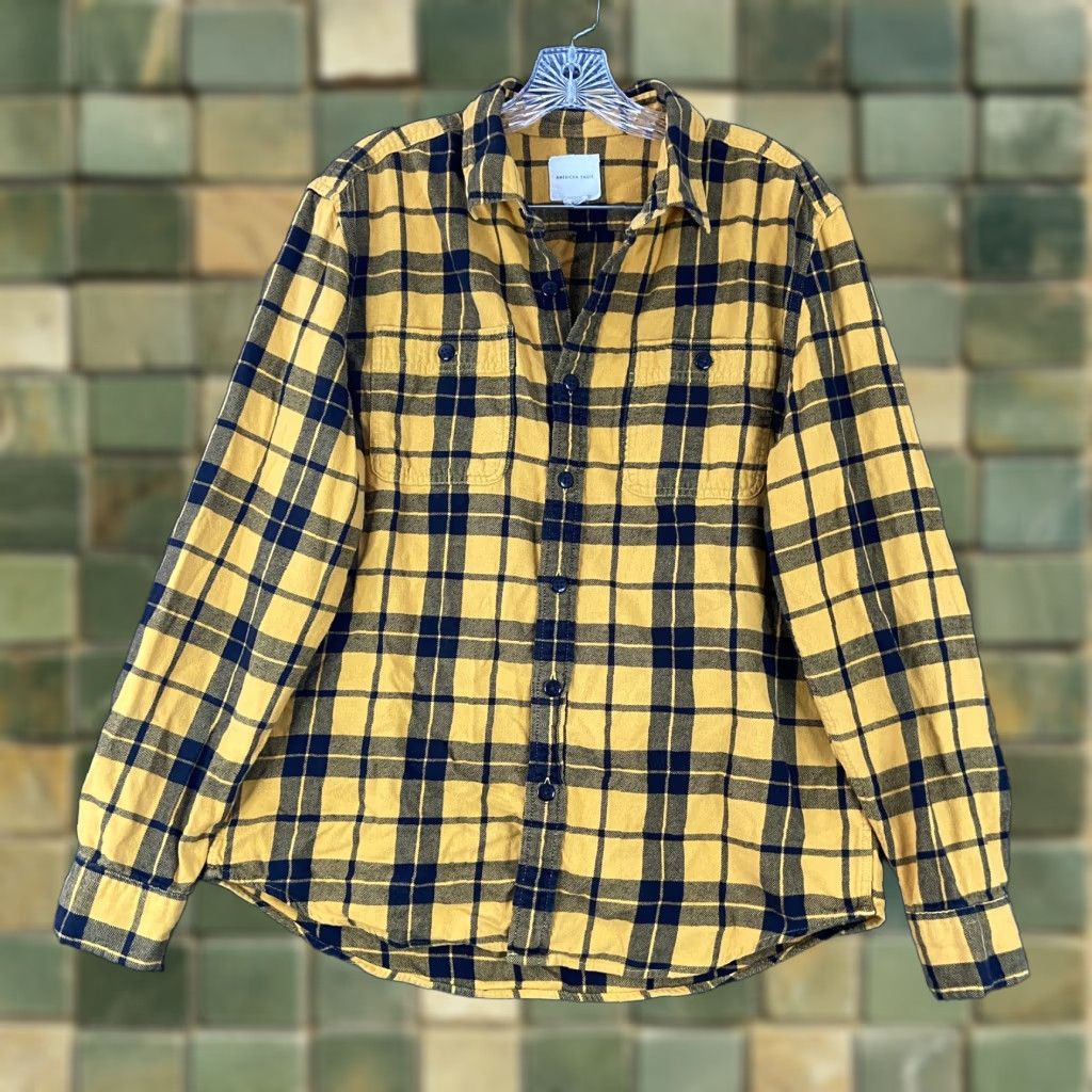 American Eagle Outfitters American Eagle Outfitters Men’s L Multicolor Plaid Long Sleeve Button Up Flannel Pockets Size US L / EU 52-54 / 3 - 1 Thumbnail