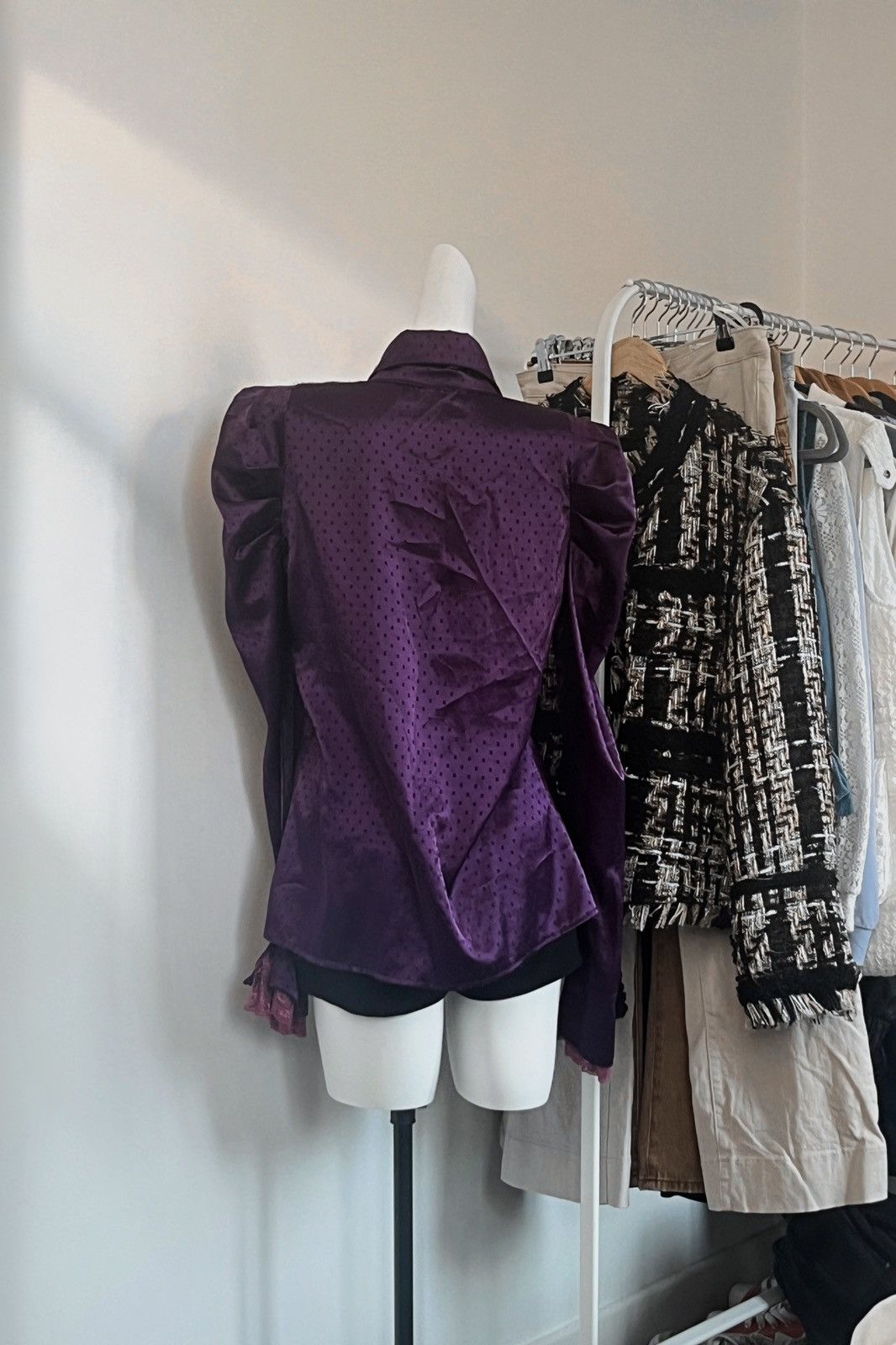 Other × Vintage Purple dark shirt,Lolita style shirt,vintage shirt Size L / US 10 / IT 46 - 2 Thumbnail