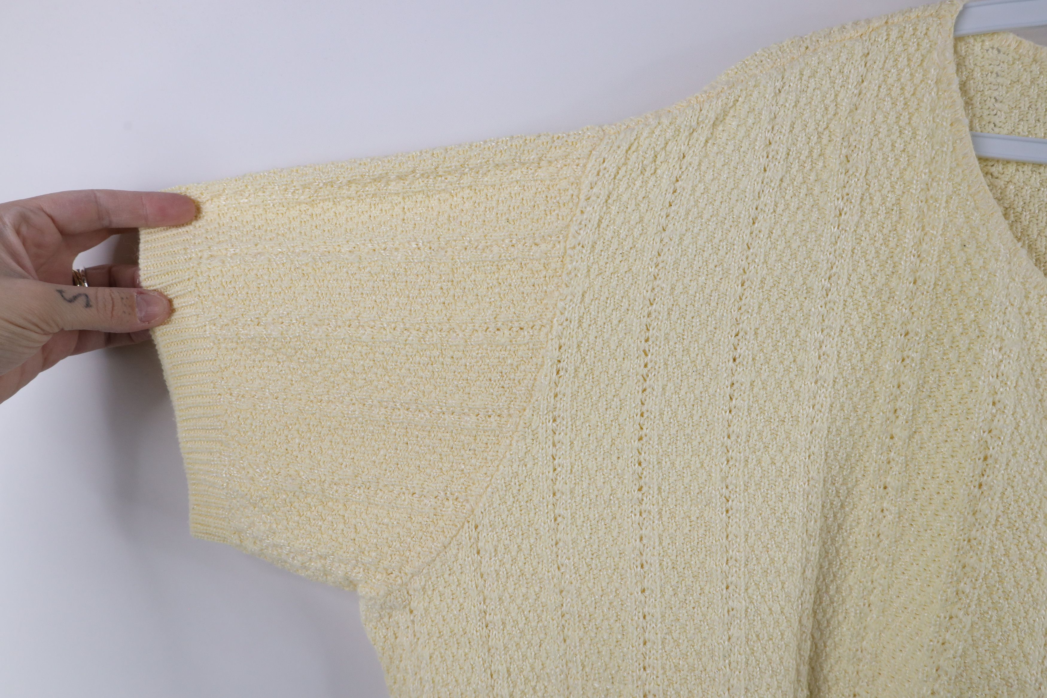 Vintage Vintage 90s Streetwear Ribbed Knit Short Sleeve Sweater USA Size L / US 10 / IT 46 - 4 Thumbnail