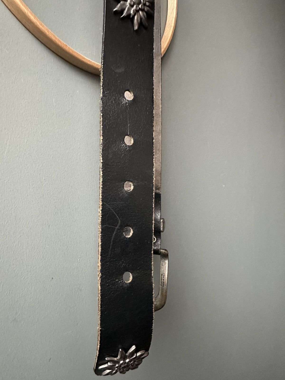 Vintage Vintage Italy Leather Belt Edelweiss Metal Concho Size ONE SIZE - 8 Thumbnail