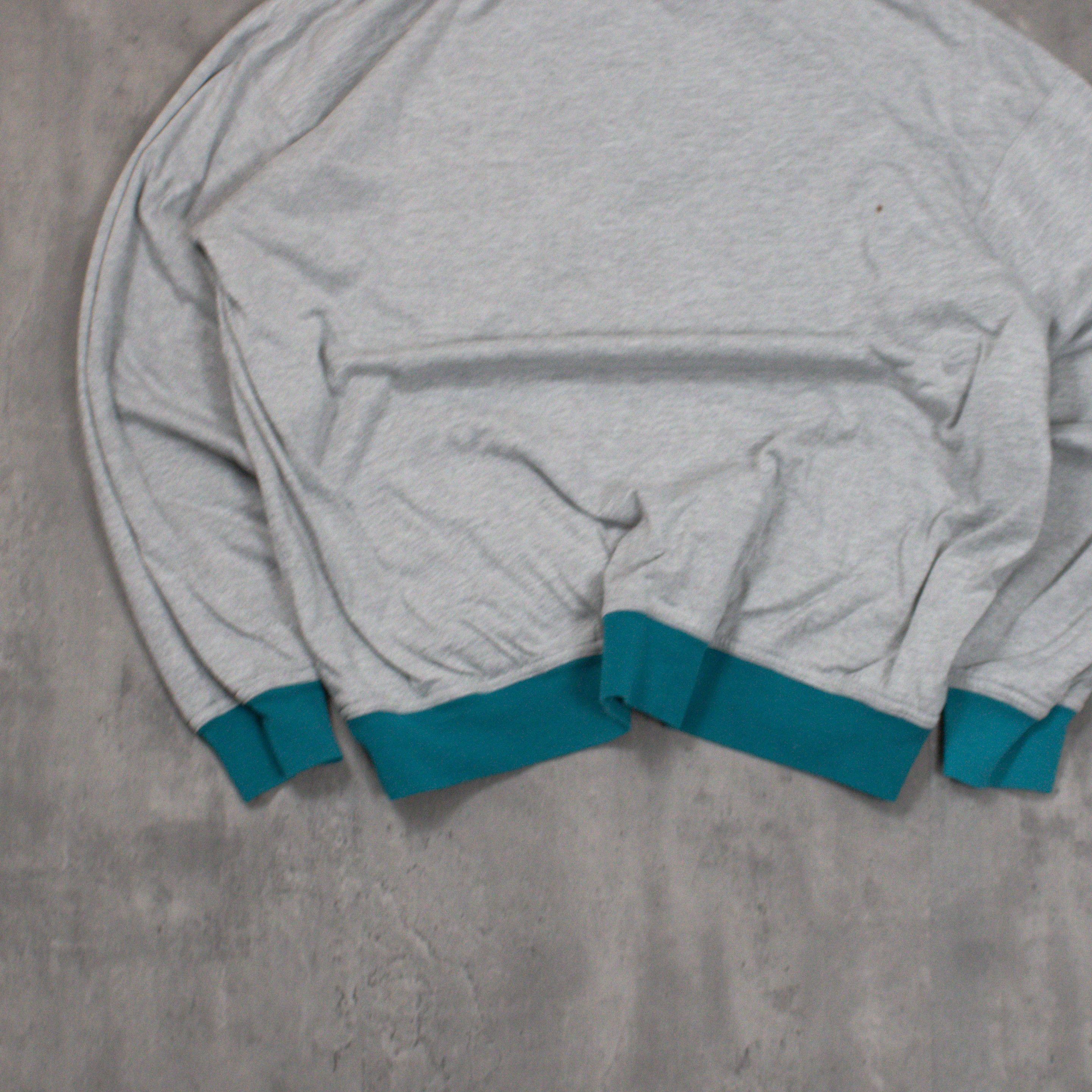 NFL 90's Miami Dolphin Double Sided Grey Teal Crewneck Sweater Size US XL / EU 56 / 4 - 8 Thumbnail