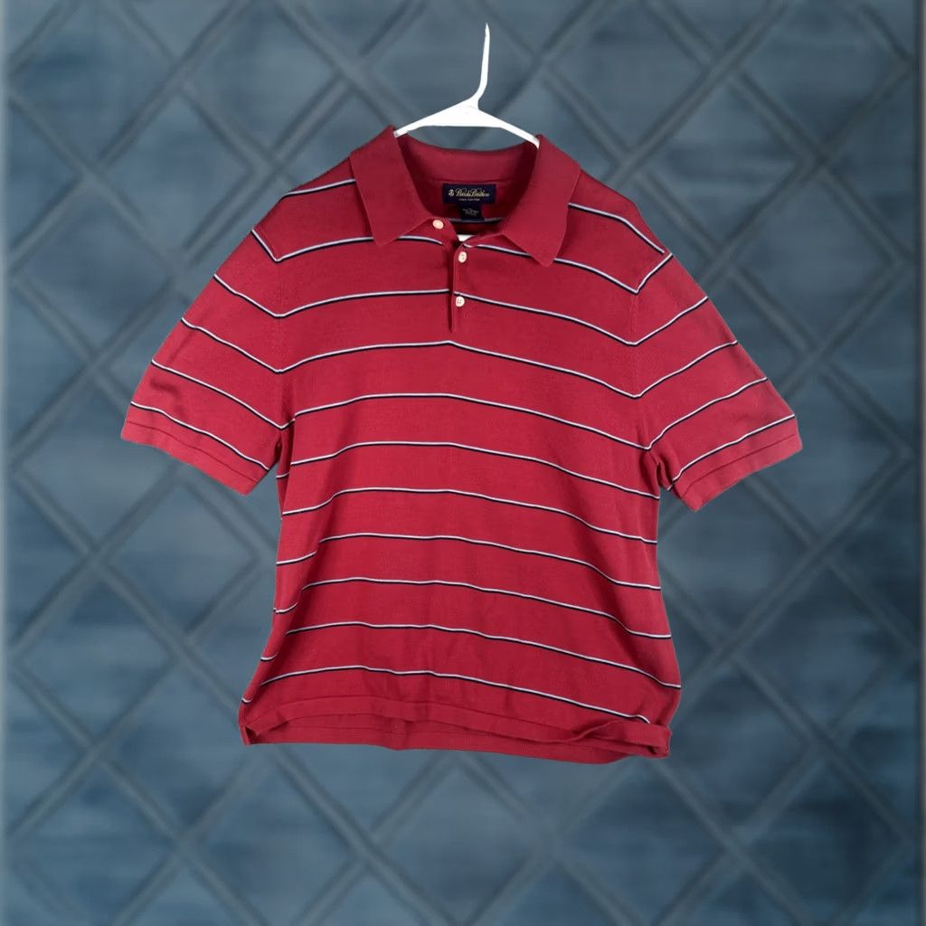 Brooks Brothers VINTAGE Brooks Brothers Polo Shirt Mens XL Red Striped Pima Cotton Short Sleeve Size US XL / EU 56 / 4 - 1 Thumbnail