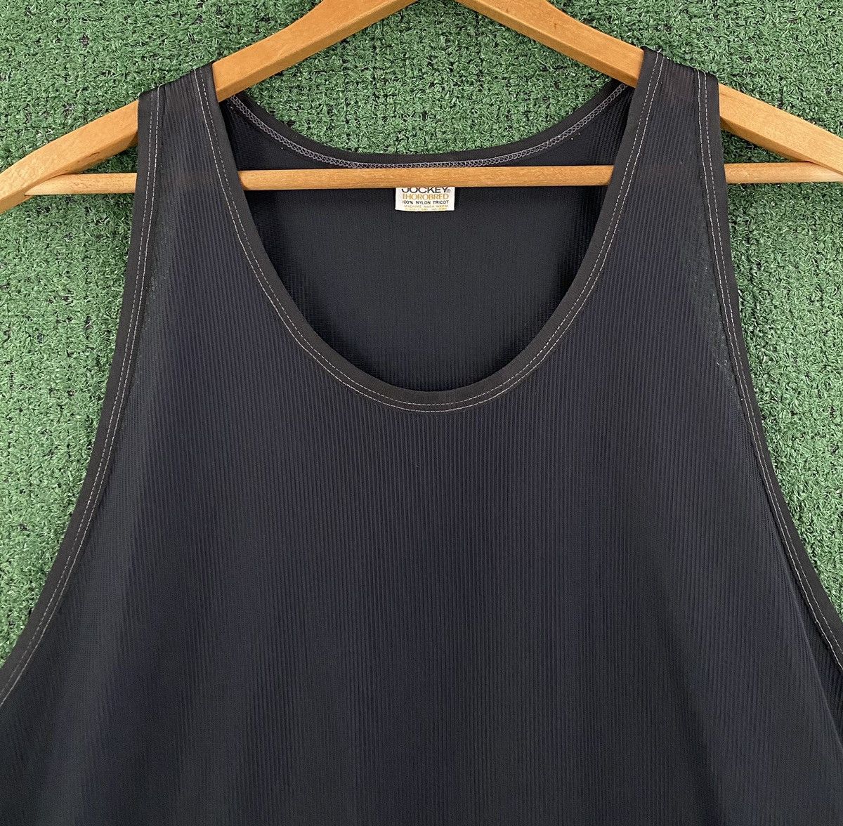 Jockey VTG 70’s Jockey Thorobred Ribbed Sheer Black Tank Top Size US M / EU 48-50 / 2 - 2 Thumbnail