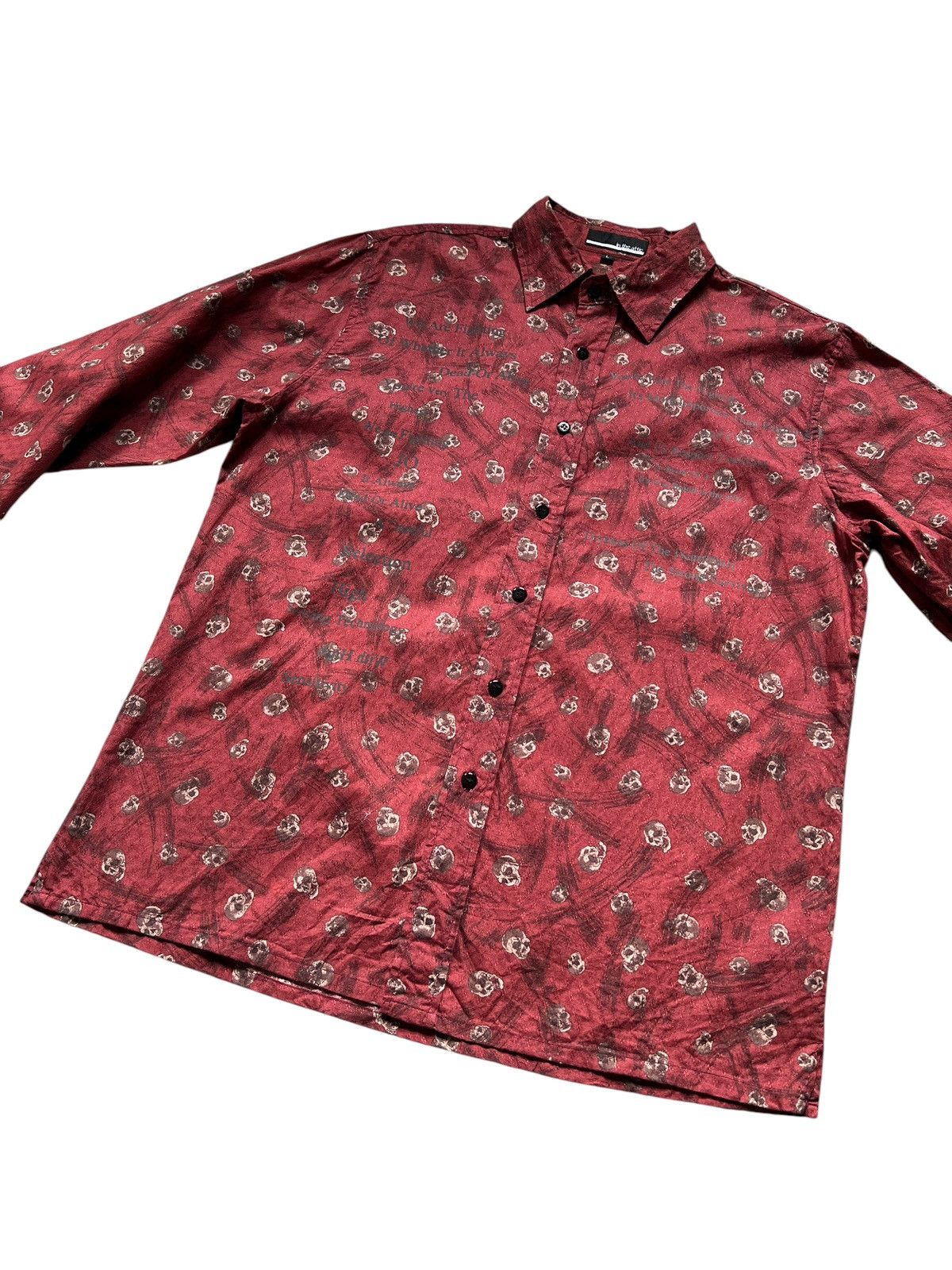 In The Attic × Japanese Brand × Seditionaries In The Attic Poem Skull All-over Print Button Up Shirt Size US L / EU 52-54 / 3 - 7 Thumbnail